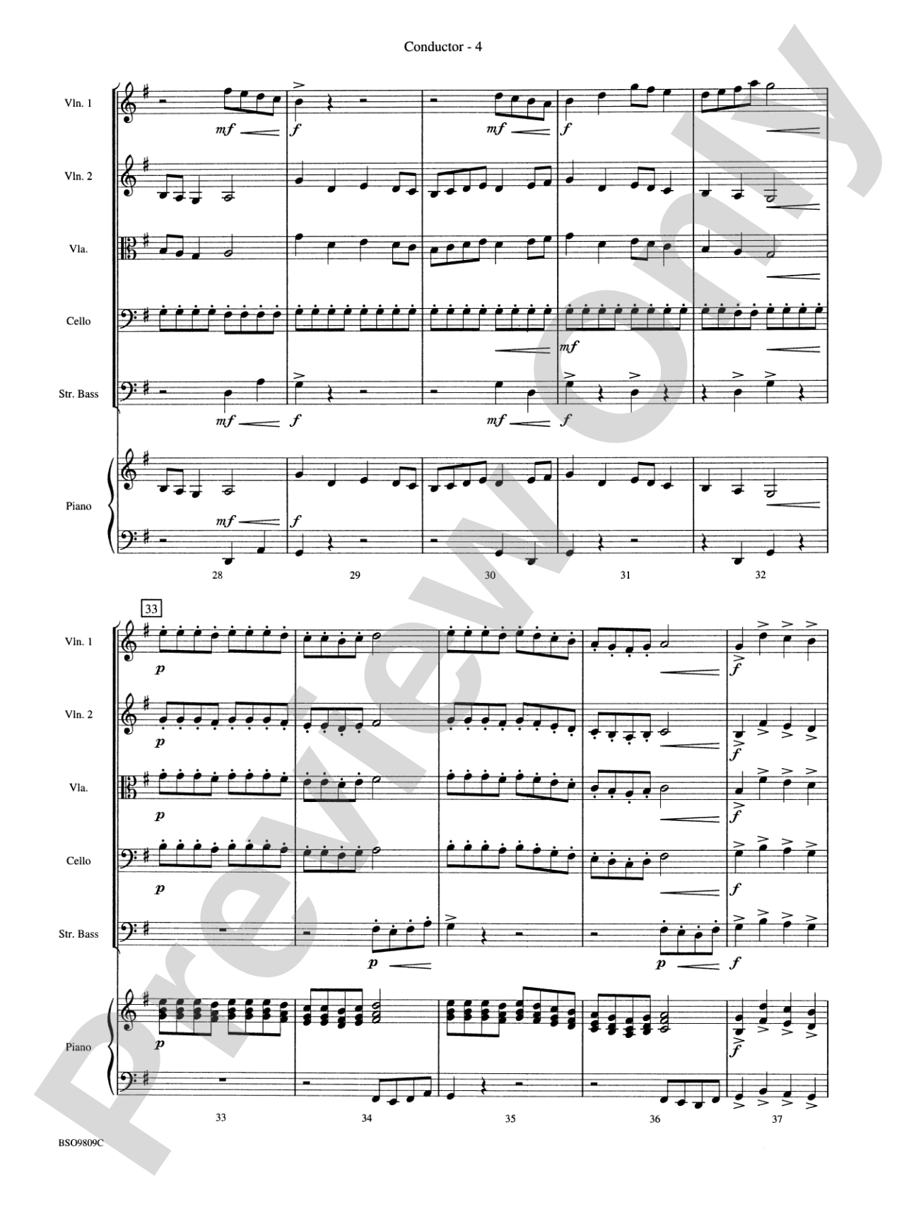 Contredanse: String Orchestra Conductor Score & Parts