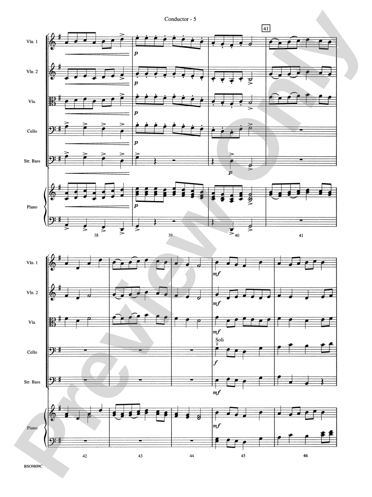 Contredanse: String Orchestra Conductor Score & Parts