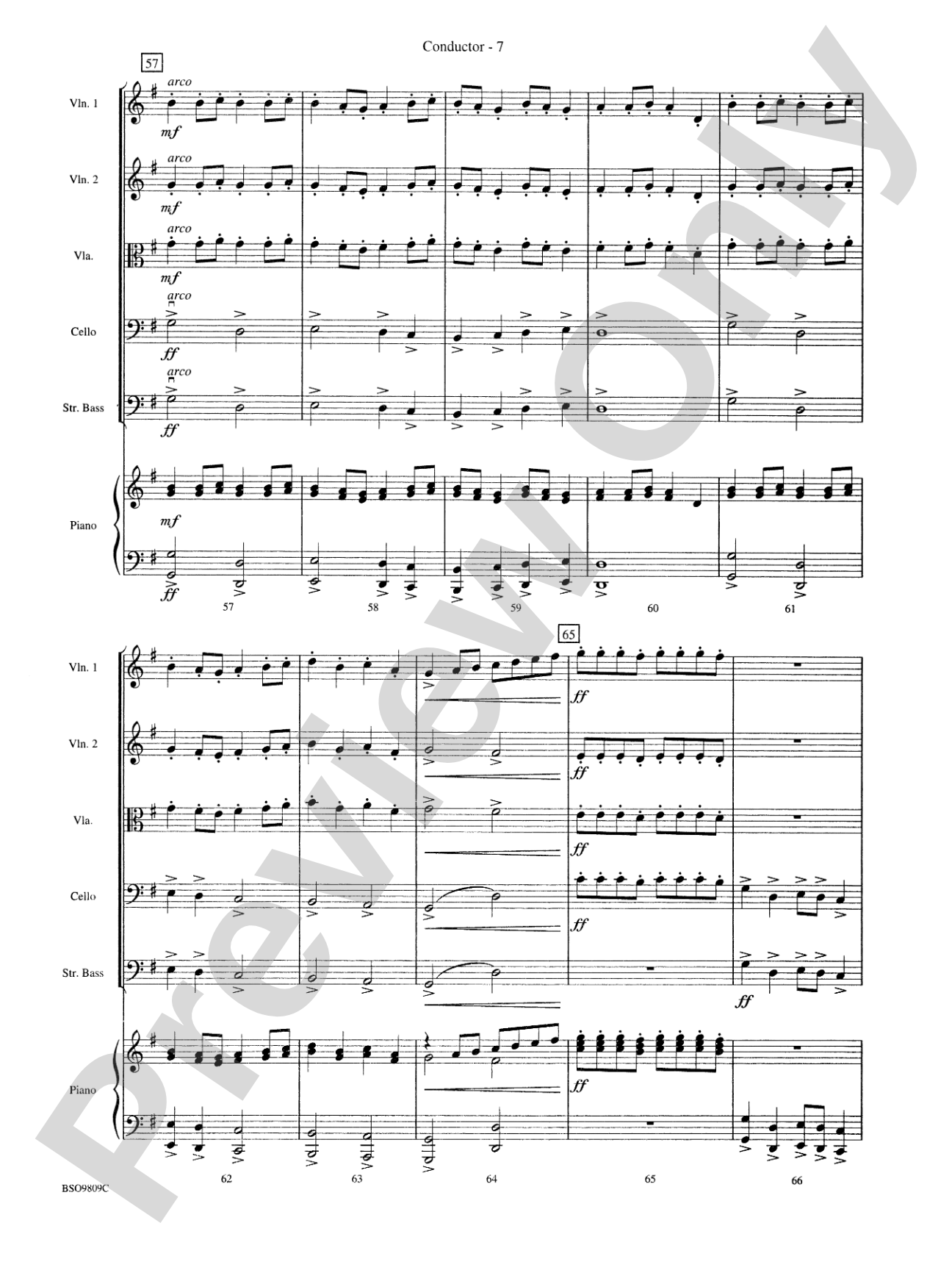 Contredanse: String Orchestra Conductor Score & Parts