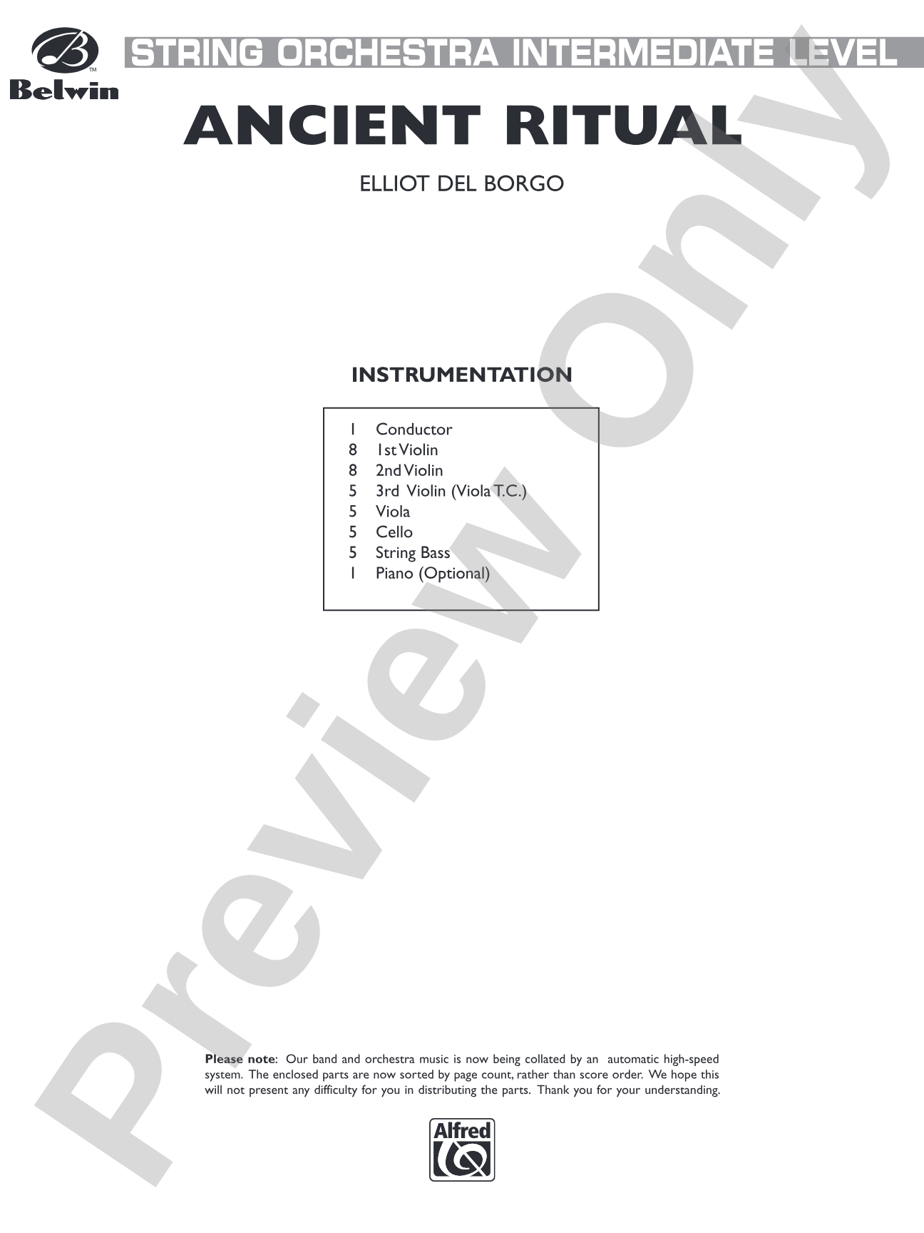 Ancient Ritual: String Orchestra Conductor Score & Parts