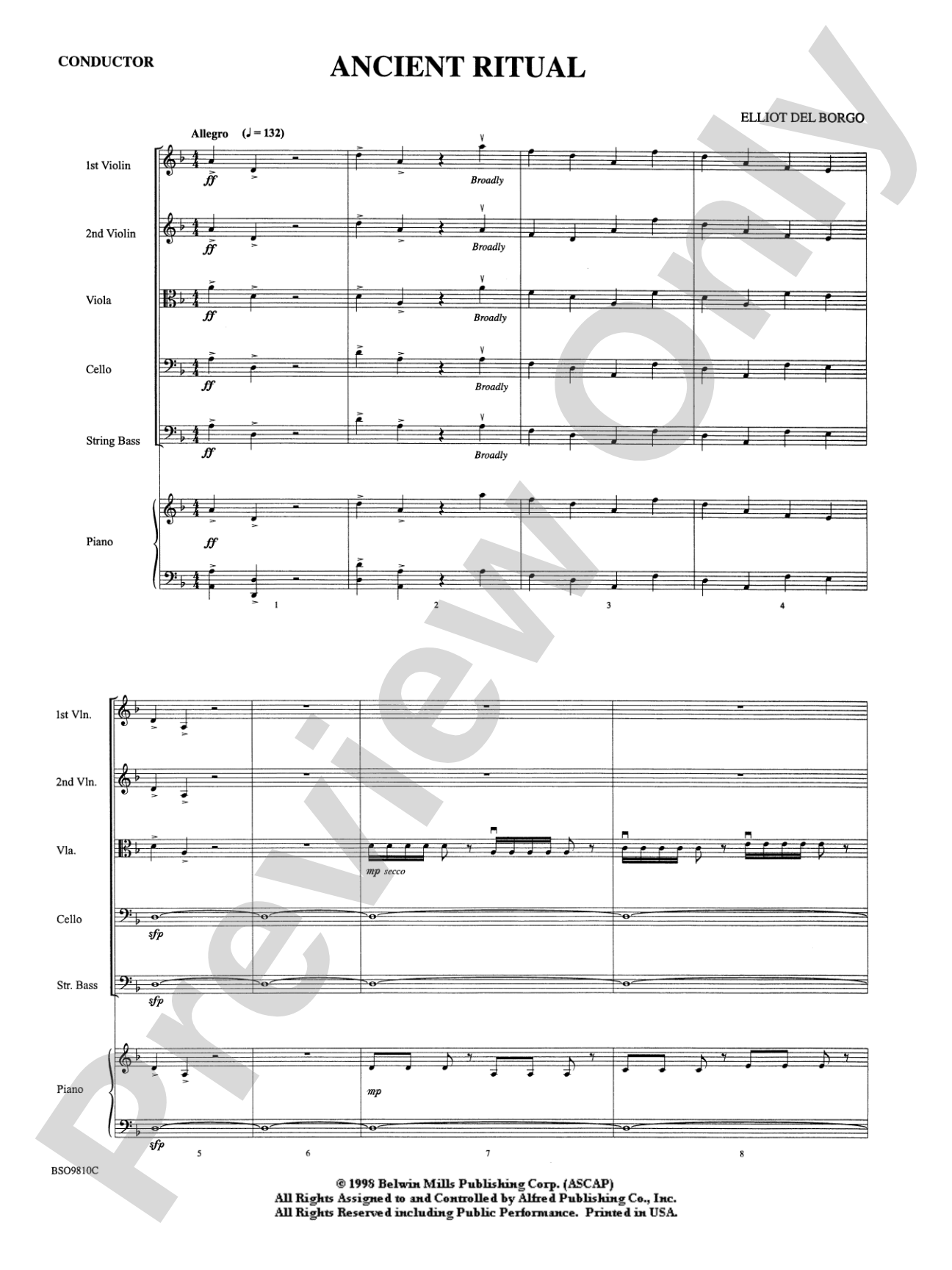 Ancient Ritual: String Orchestra Conductor Score & Parts