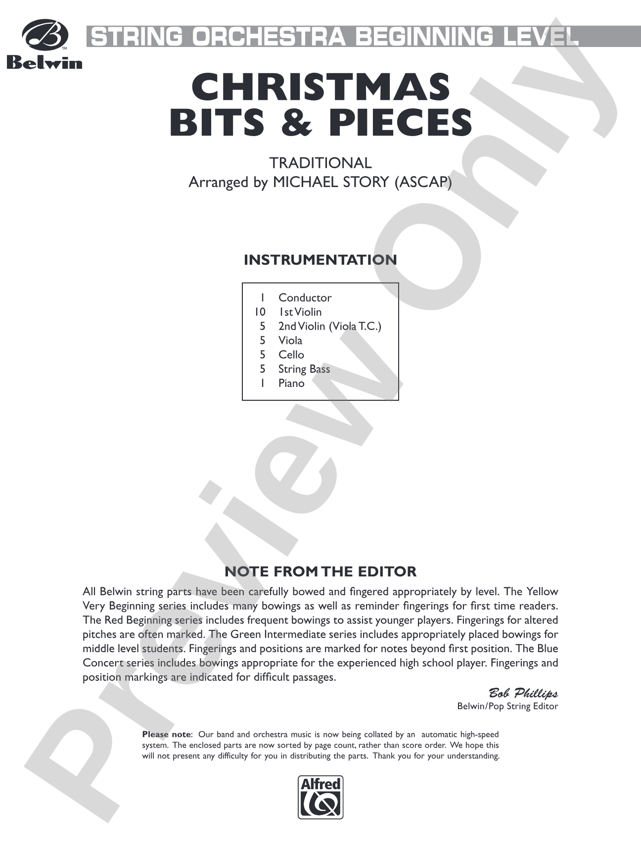 Christmas Bits & Pieces: String Orchestra Conductor Score & Parts
