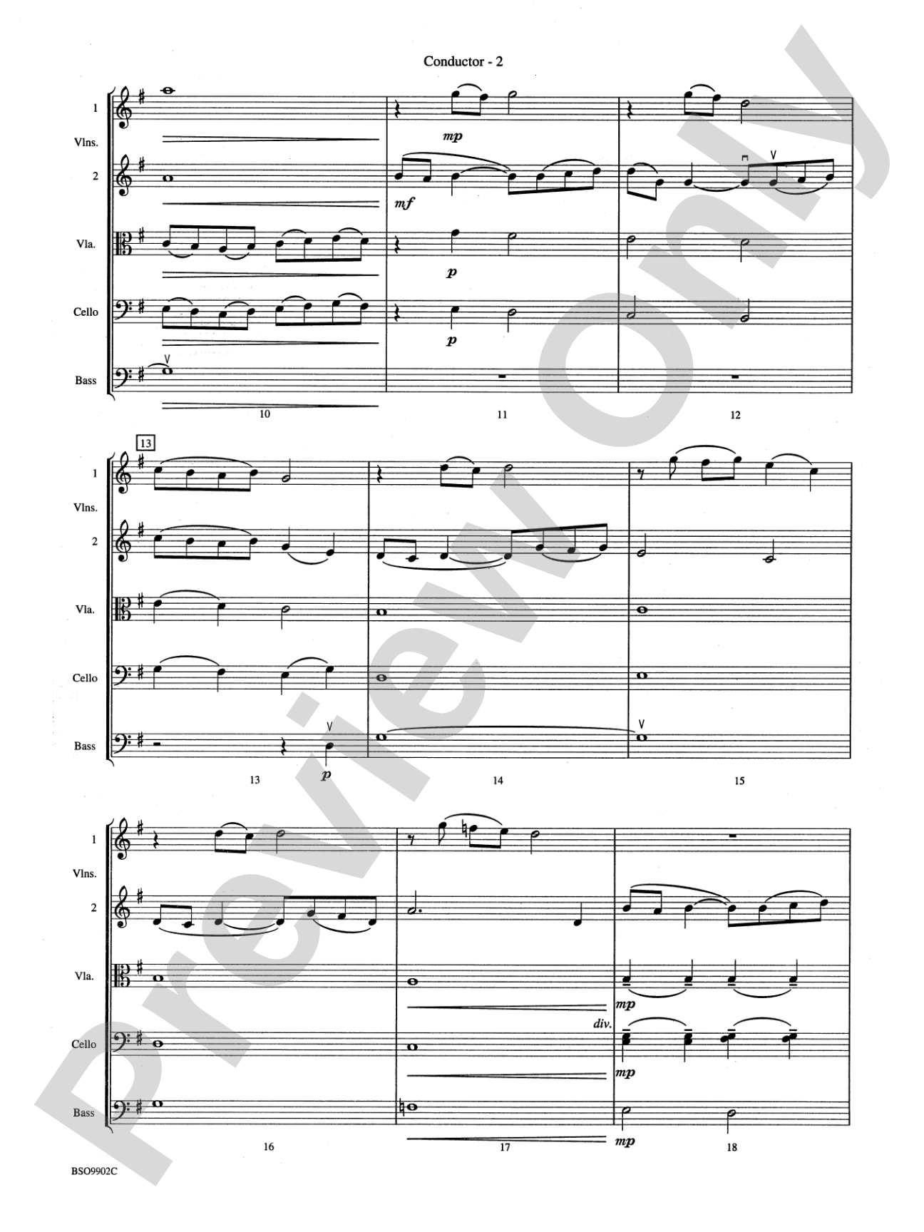 A Quiet Music: String Orchestra Conductor Score & Parts