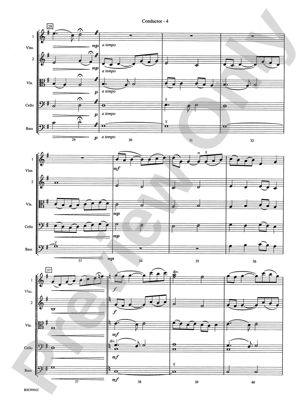 A Quiet Music: String Orchestra Conductor Score & Parts