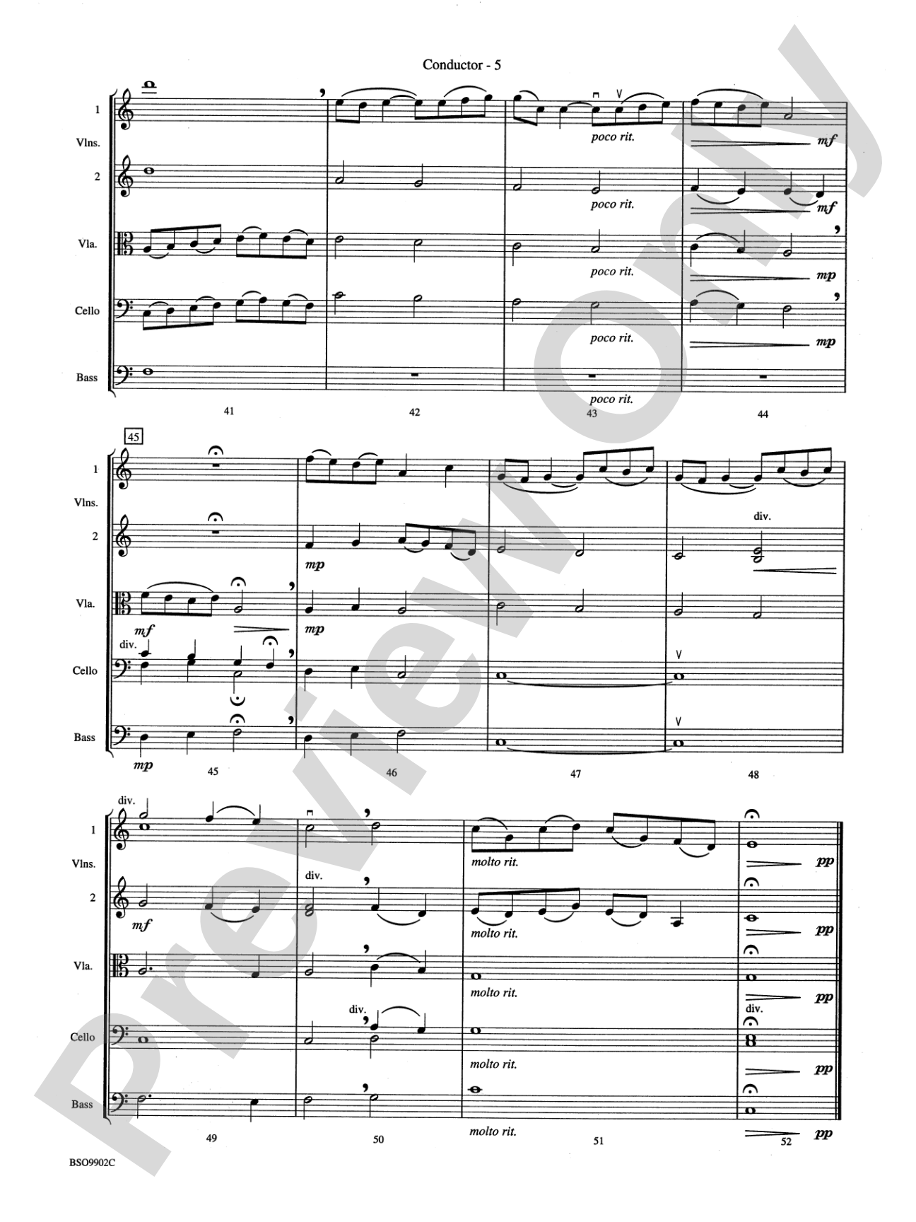 A Quiet Music: String Orchestra Conductor Score & Parts