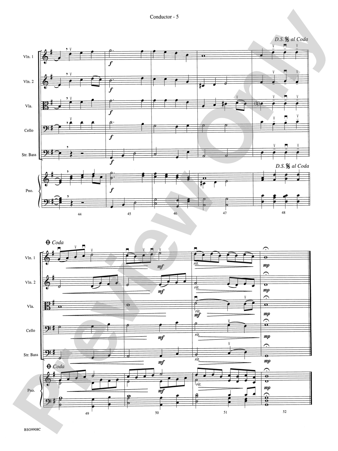 Irish Tune from County Derry: String Orchestra Conductor Score & Parts