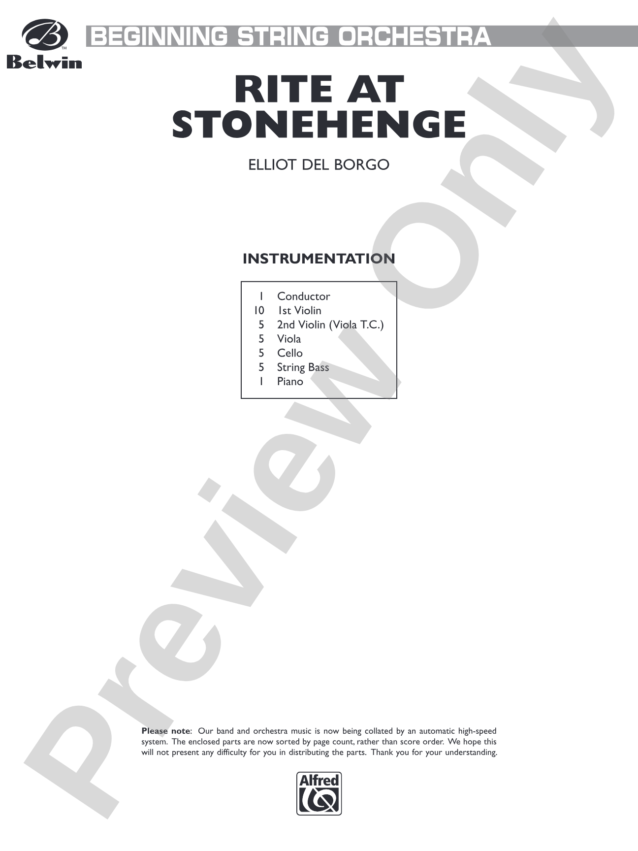 Rite at Stonehenge: String Orchestra Conductor Score & Parts
