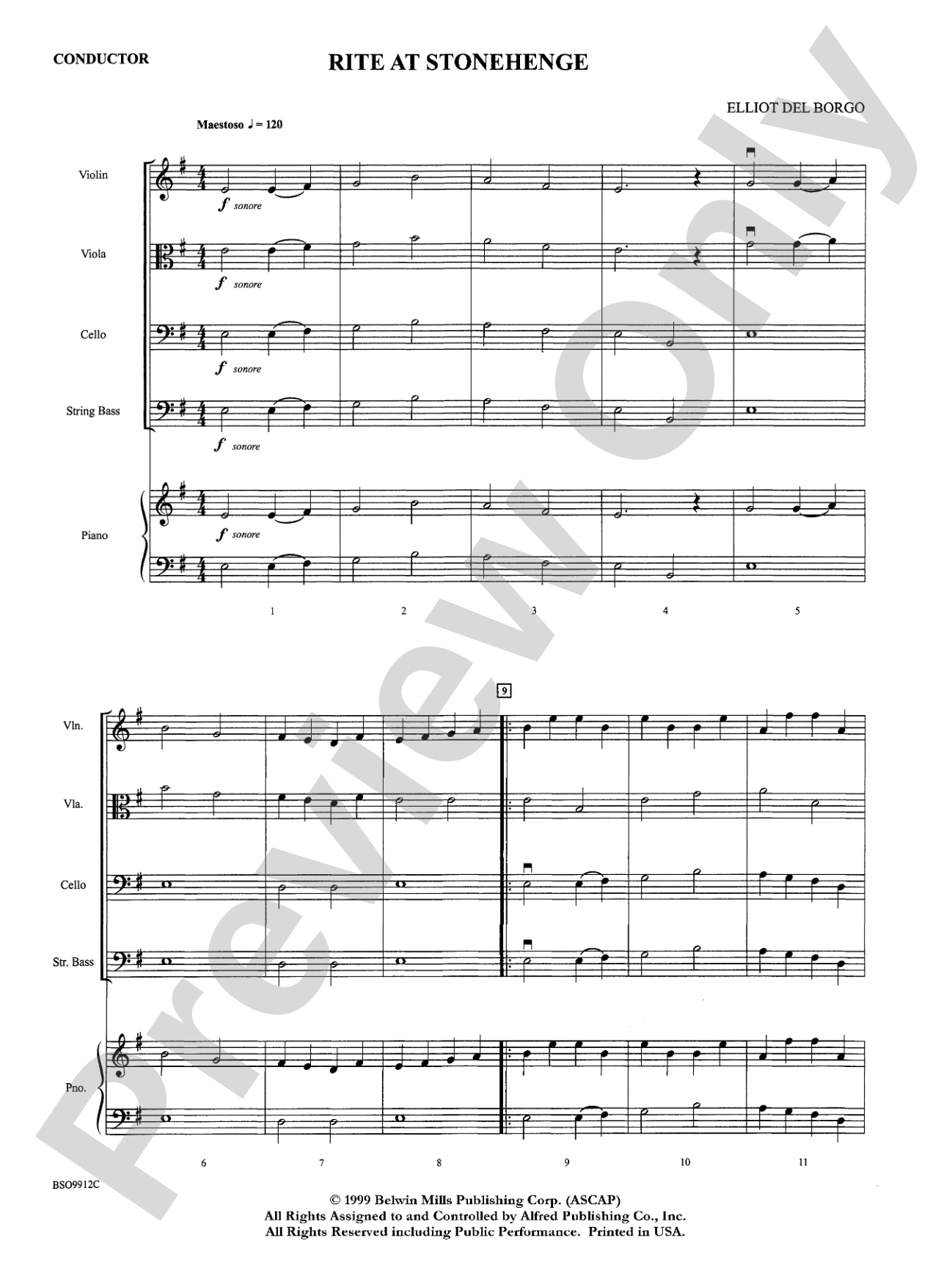 Rite at Stonehenge: String Orchestra Conductor Score & Parts