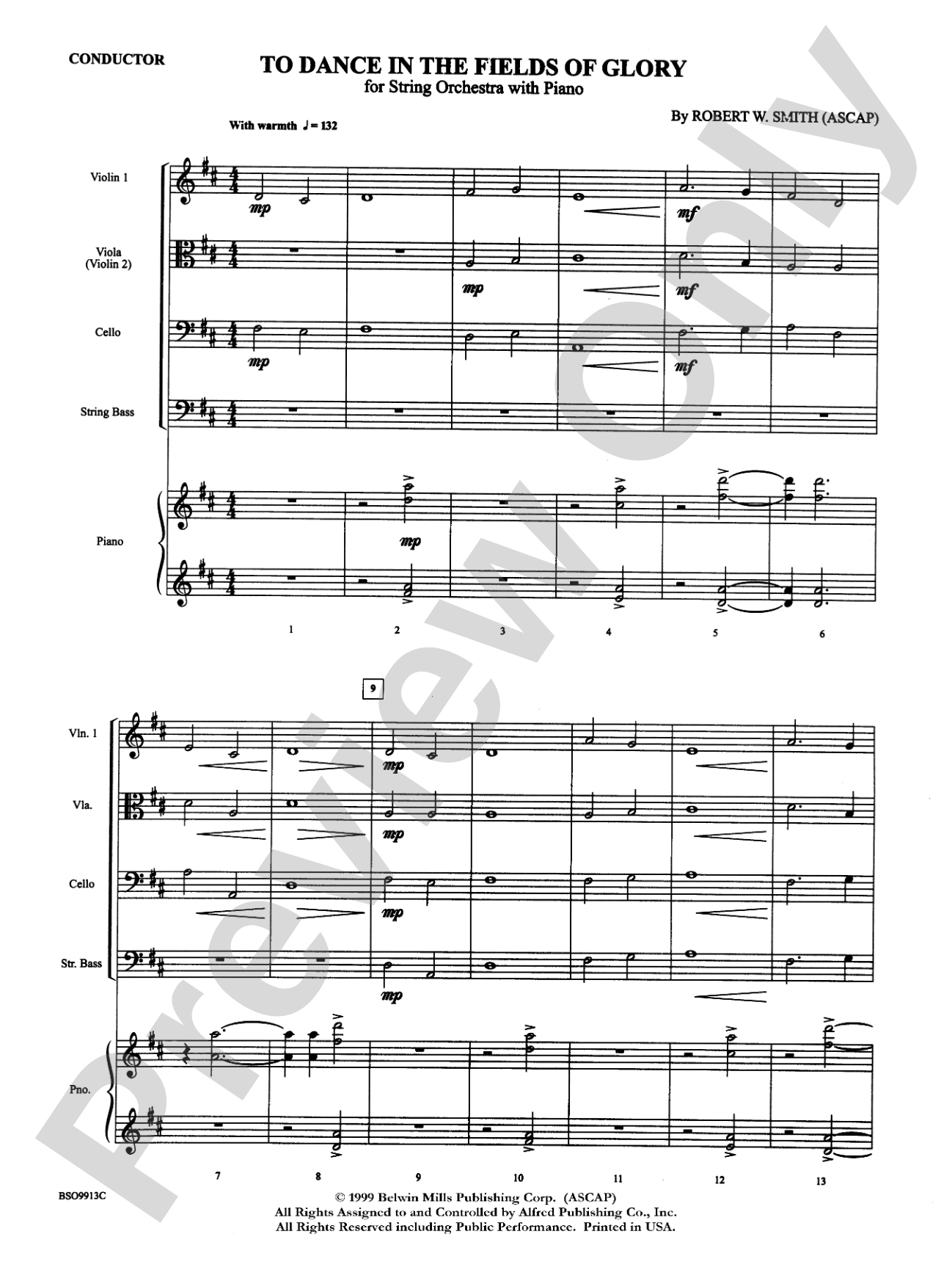 To Dance in the Fields of Glory: String Orchestra Conductor Score & Parts