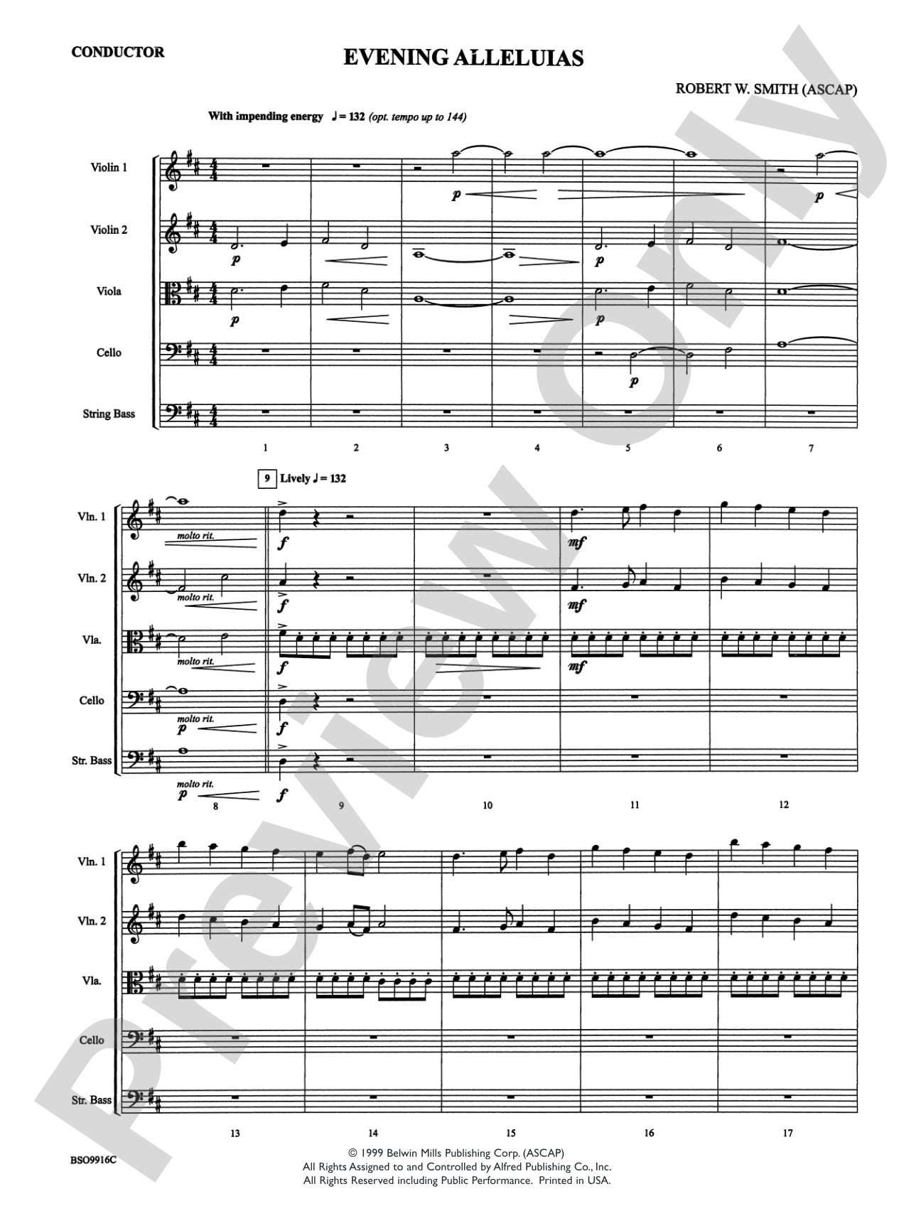 Evening Alleluias: String Orchestra Conductor Score & Parts