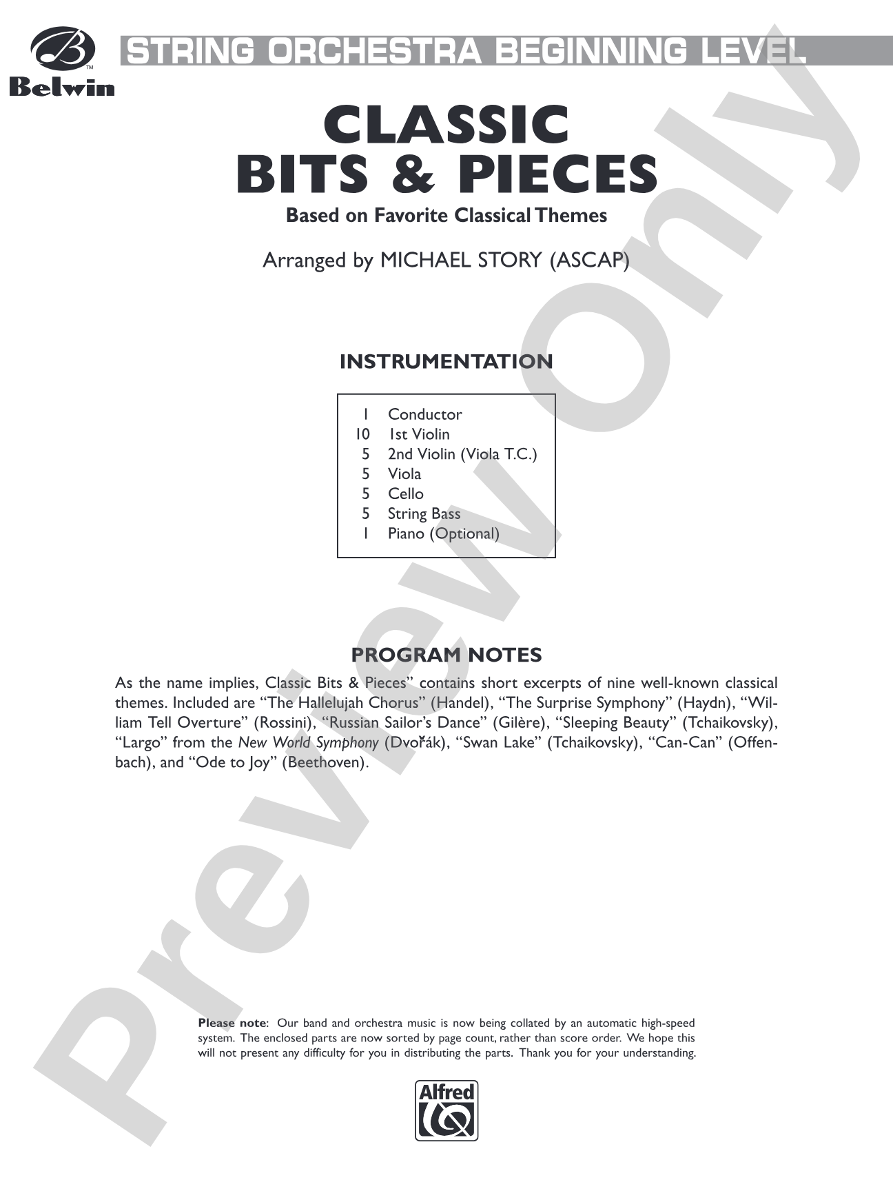 Classic Bits & Pieces: String Orchestra Conductor Score & Parts