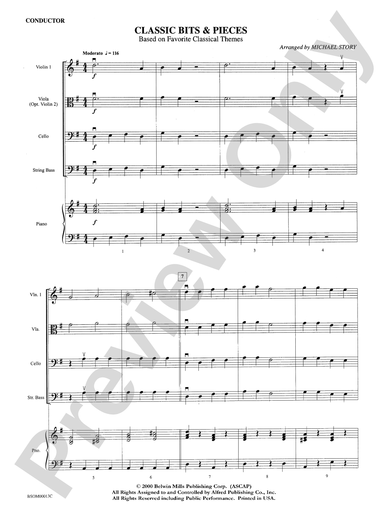 Classic Bits & Pieces: String Orchestra Conductor Score & Parts