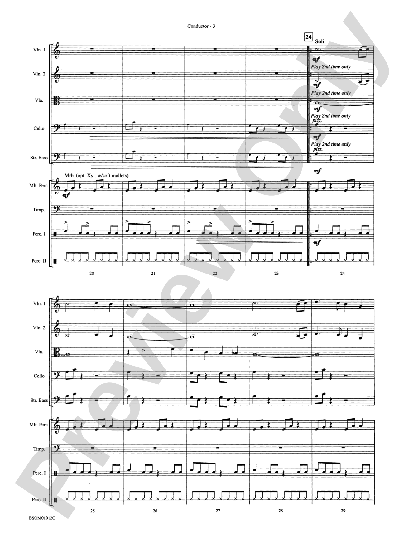 Serengeti Dreams (with Opt. Percussion Ensemble): String Orchestra Conductor Score & Parts