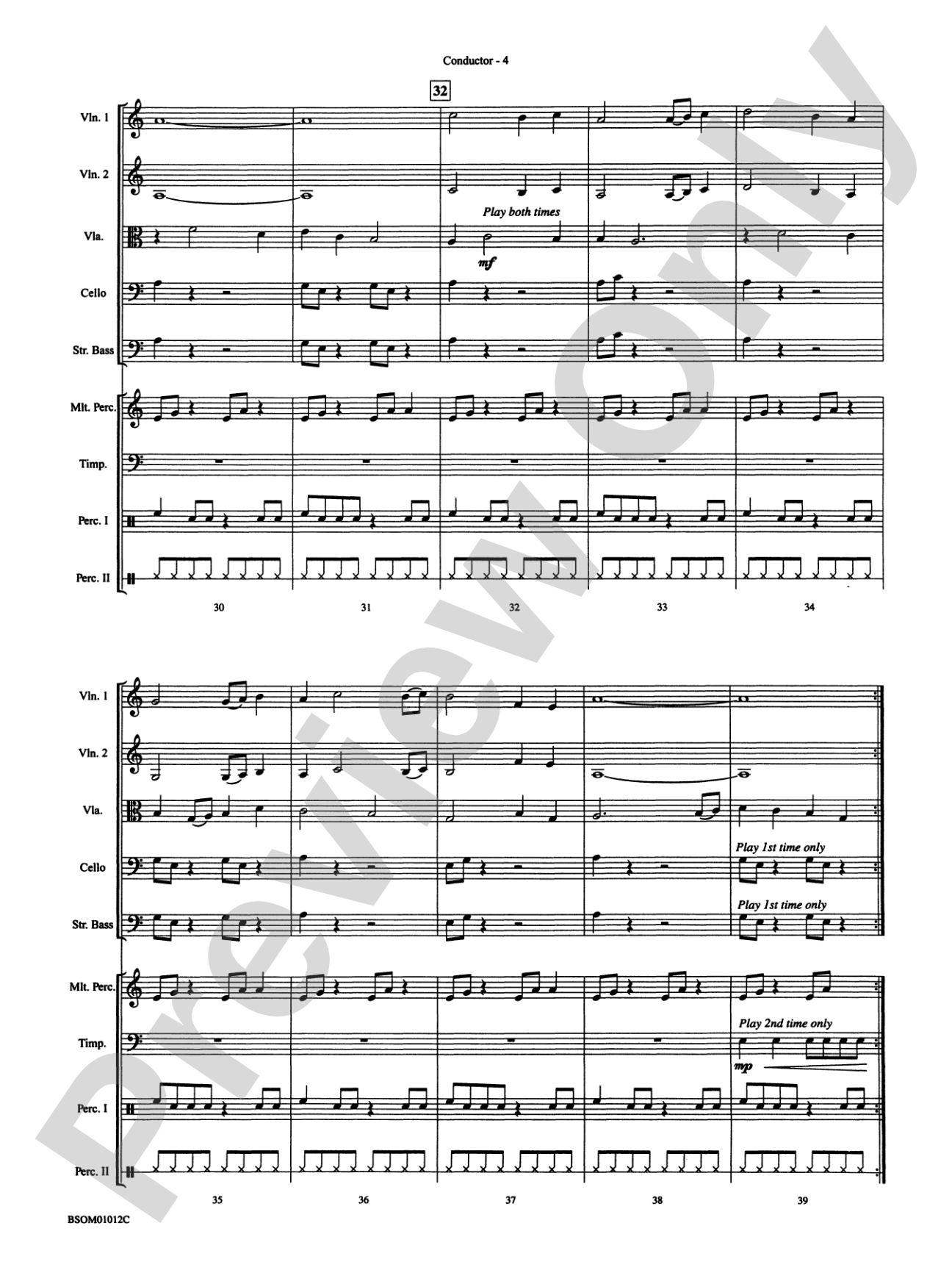 Serengeti Dreams (with Opt. Percussion Ensemble): String Orchestra Conductor Score & Parts