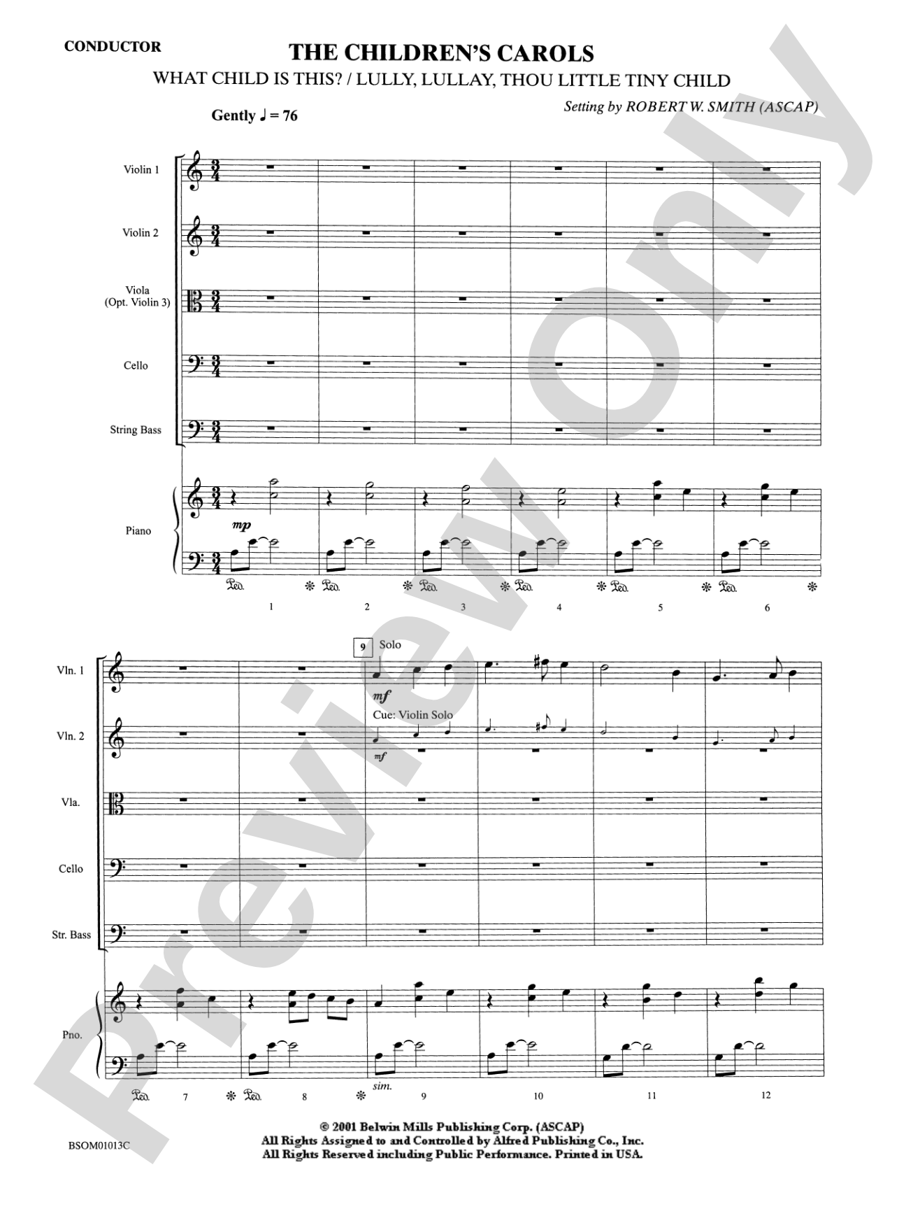 The Children's Carols: String Orchestra Conductor Score & Parts