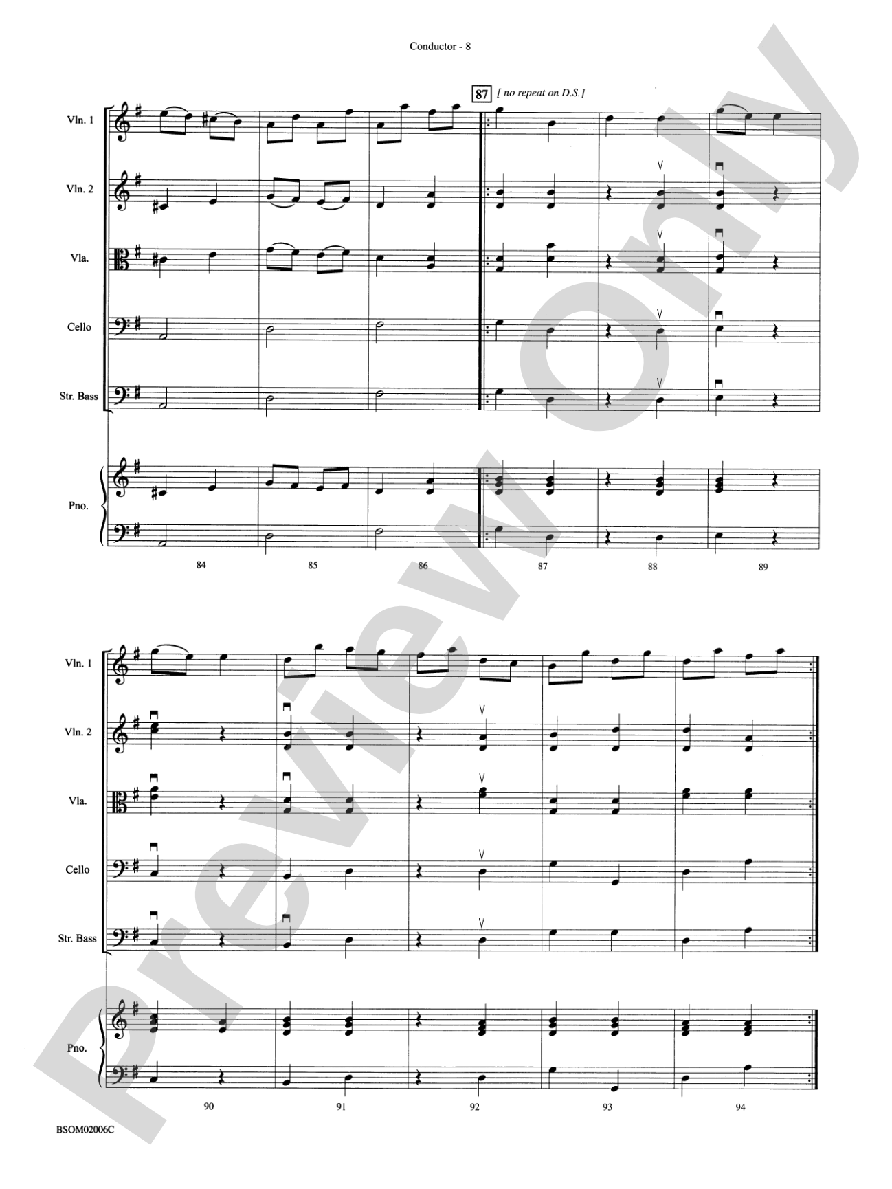 Russian Sleigh Ride: String Orchestra Conductor Score & Parts