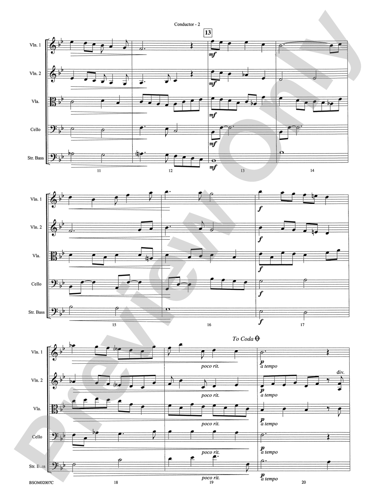 Serenade for String Orchestra: String Orchestra Conductor Score & Parts