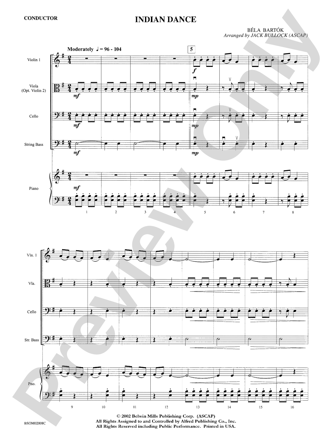 Indian Dance: String Orchestra Conductor Score & Parts