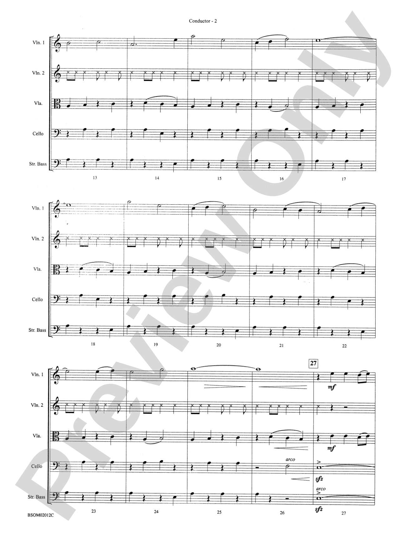 Furioso: String Orchestra Conductor Score & Parts