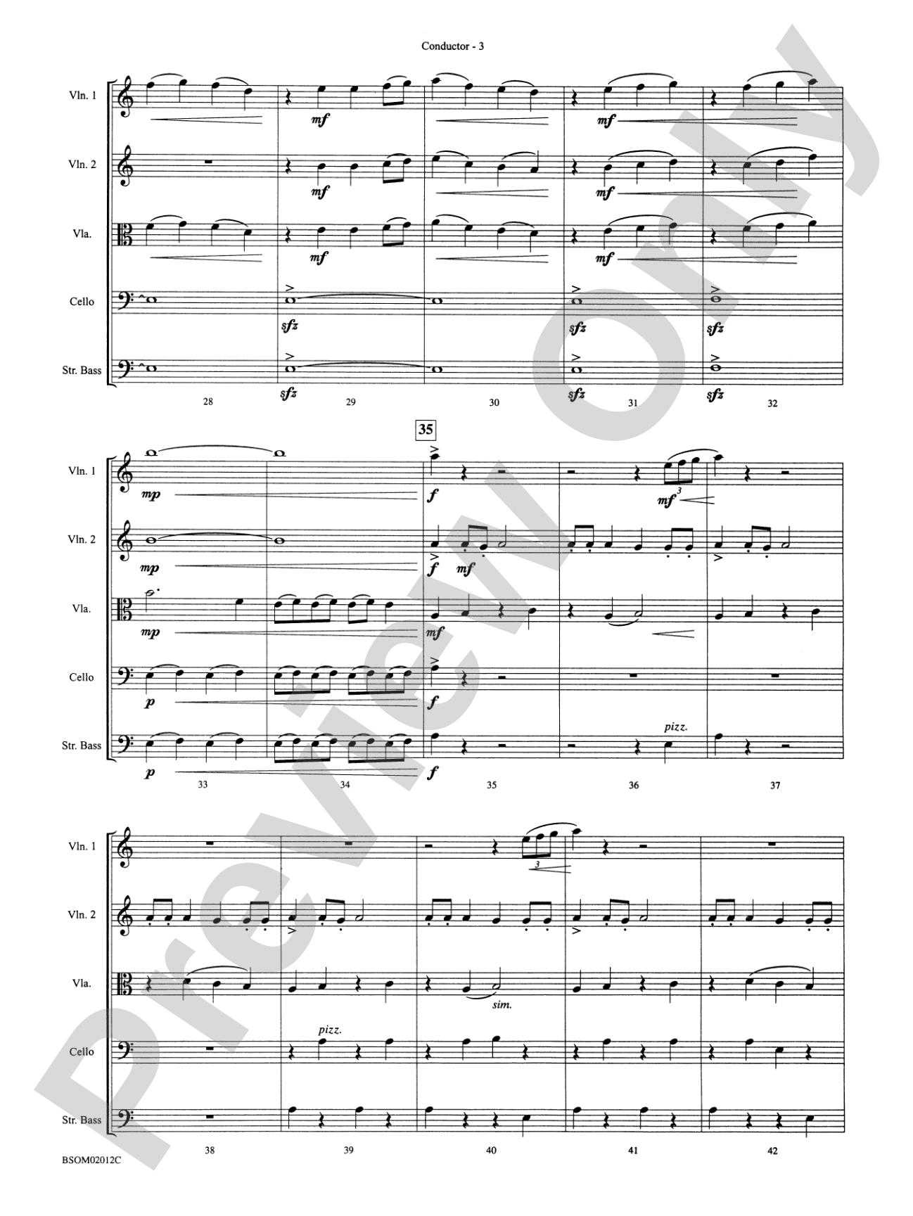 Furioso: String Orchestra Conductor Score & Parts