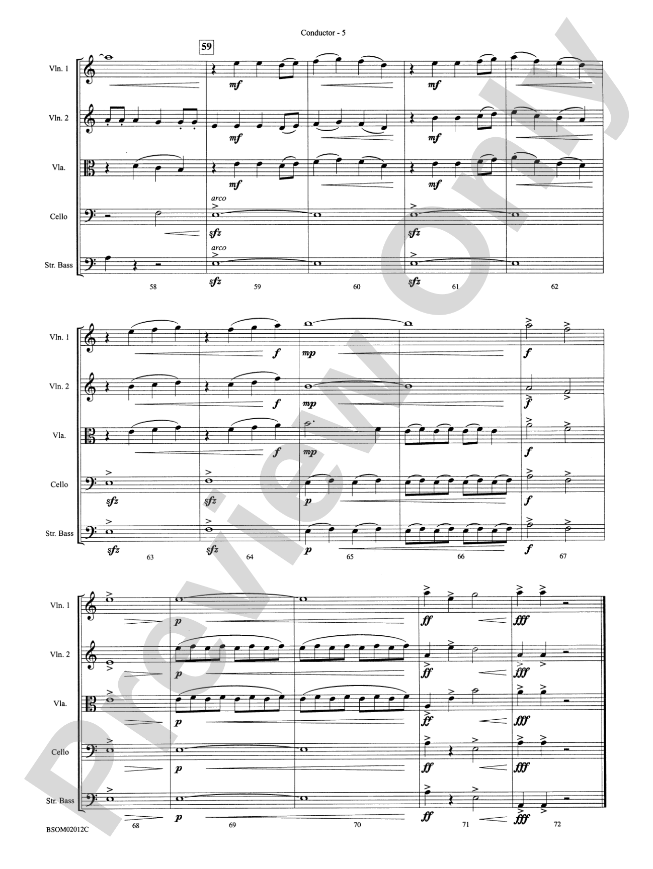 Furioso: String Orchestra Conductor Score & Parts