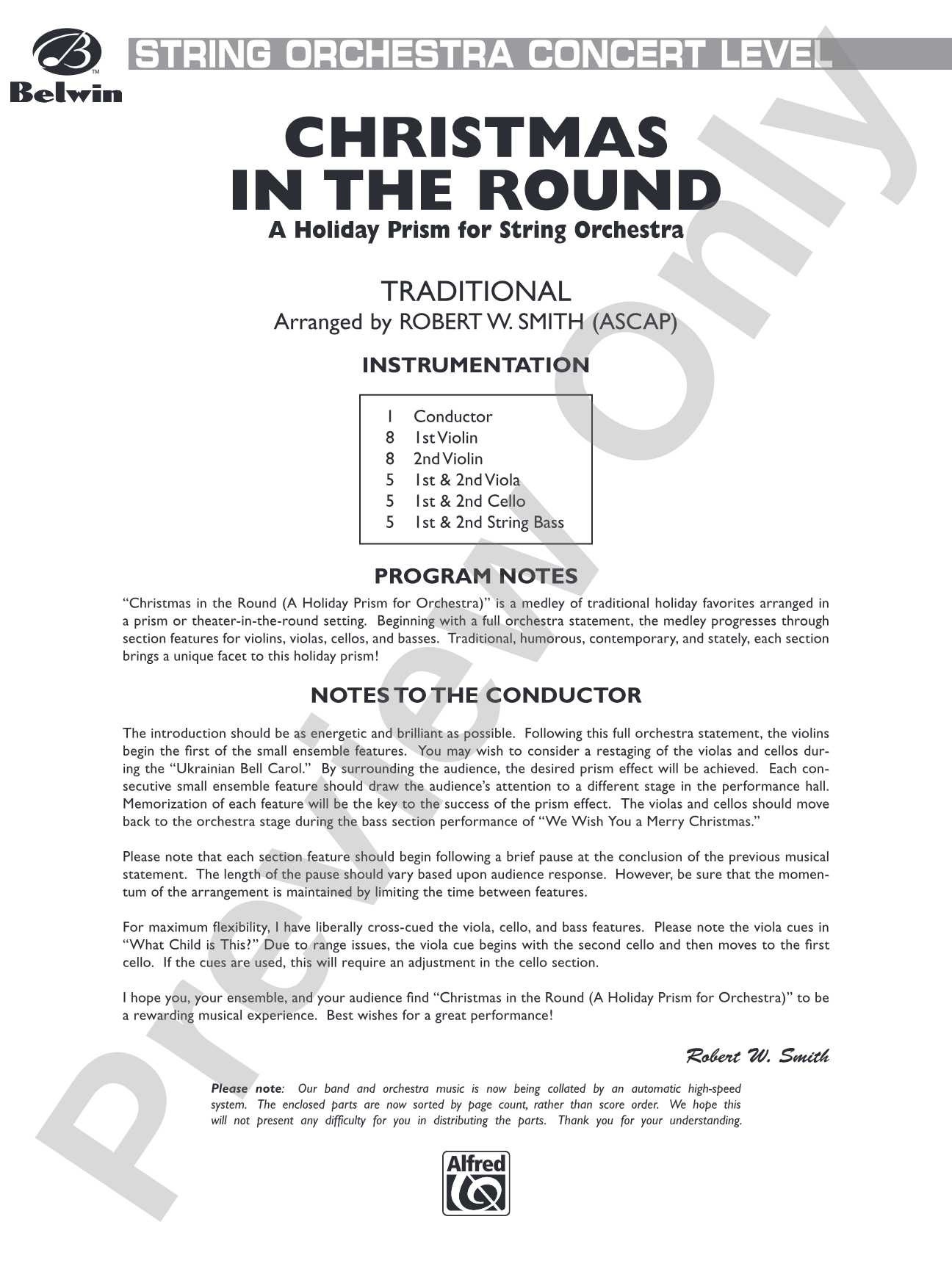 Christmas in the Round (A Holiday Prism for String Orchestra): String Orchestra Conductor Score & Parts