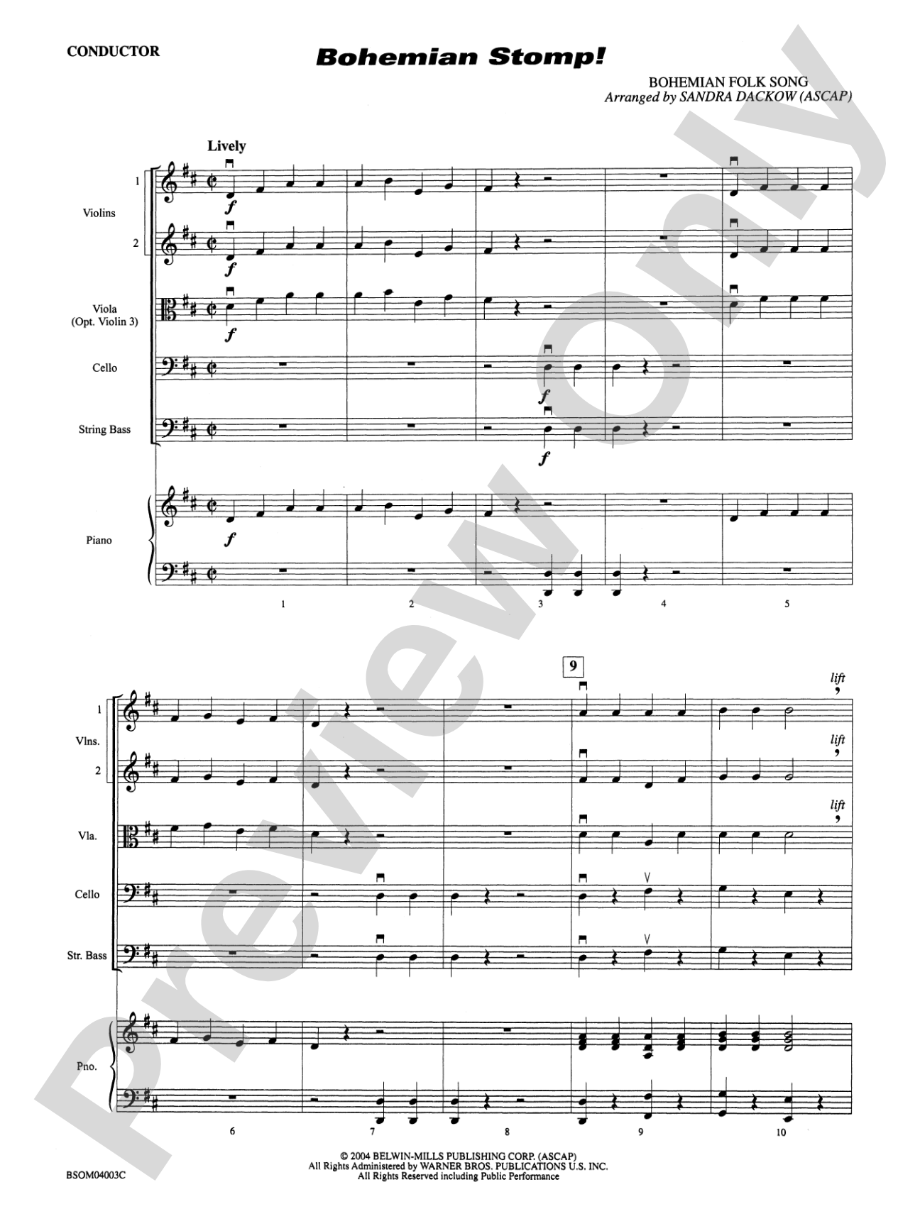 Bohemian Stomp!: String Orchestra Conductor Score & Parts