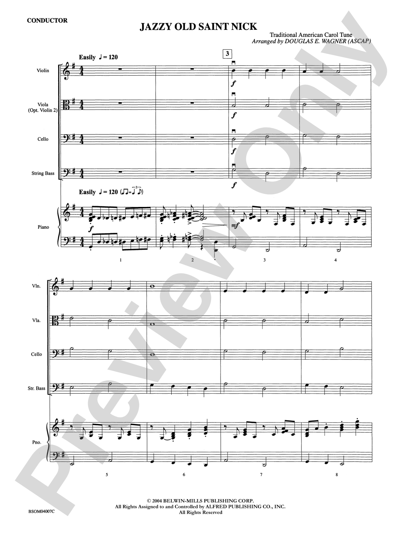 Jazzy Old Saint Nick: String Orchestra Conductor Score & Parts