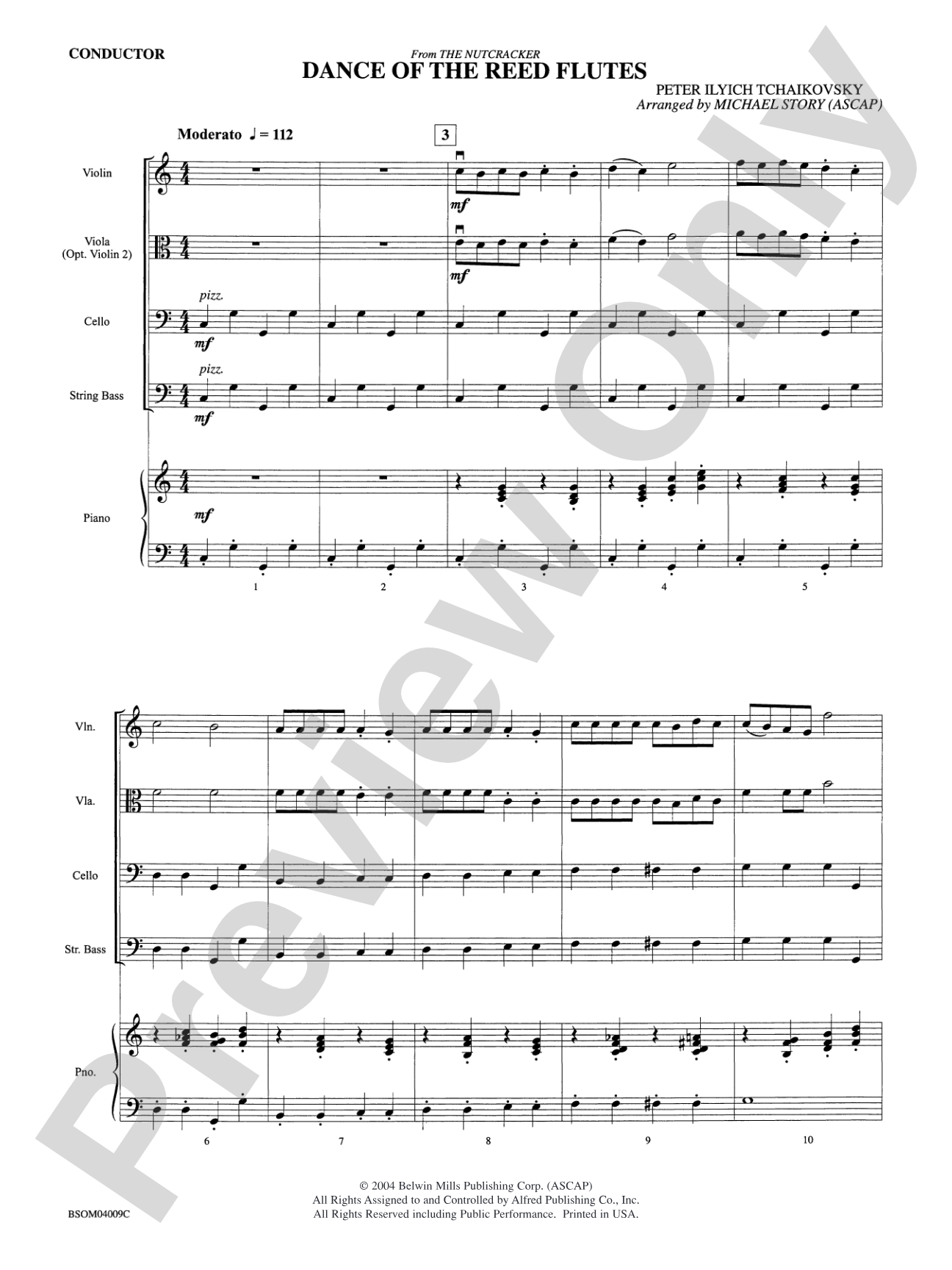 Dance of the Reed Flutes (from The Nutcracker): Score