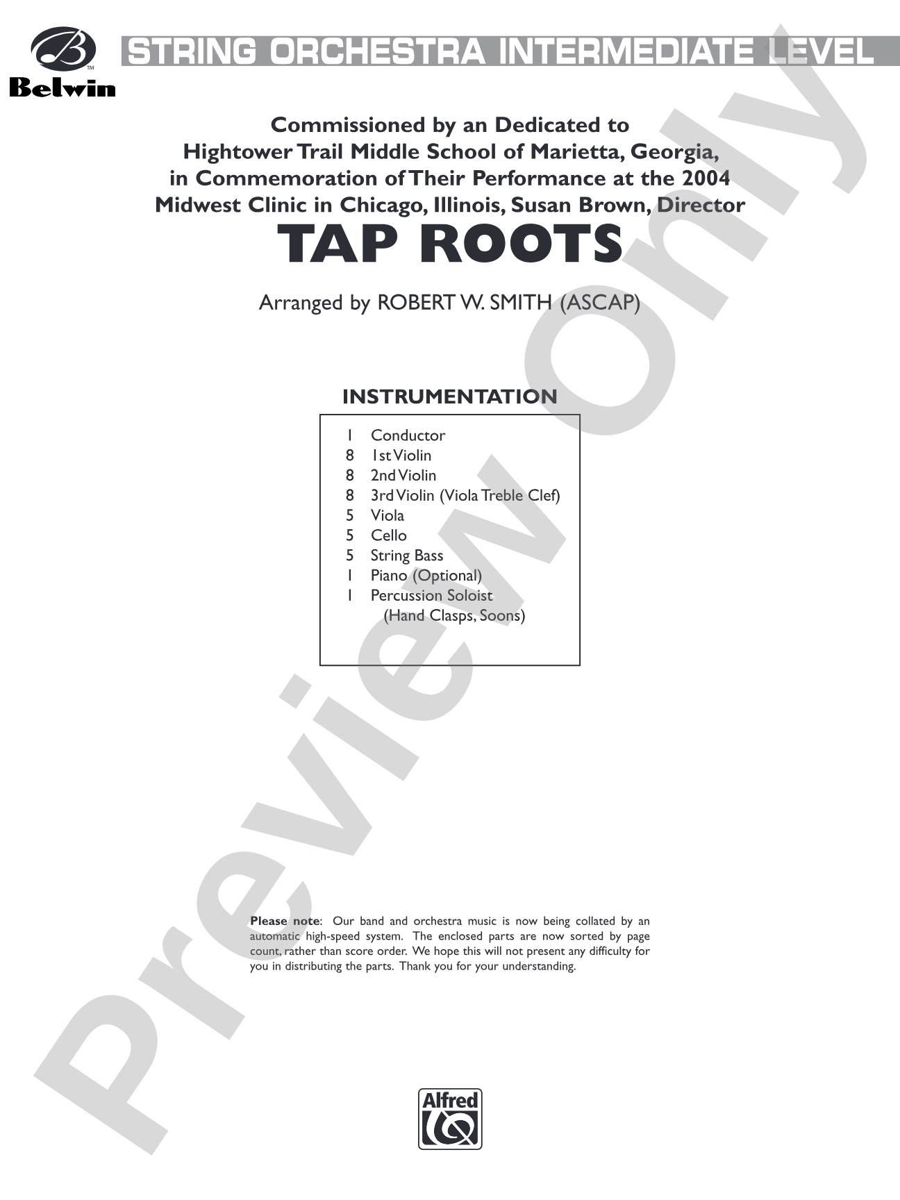 Tap Roots: String Orchestra Conductor Score & Parts