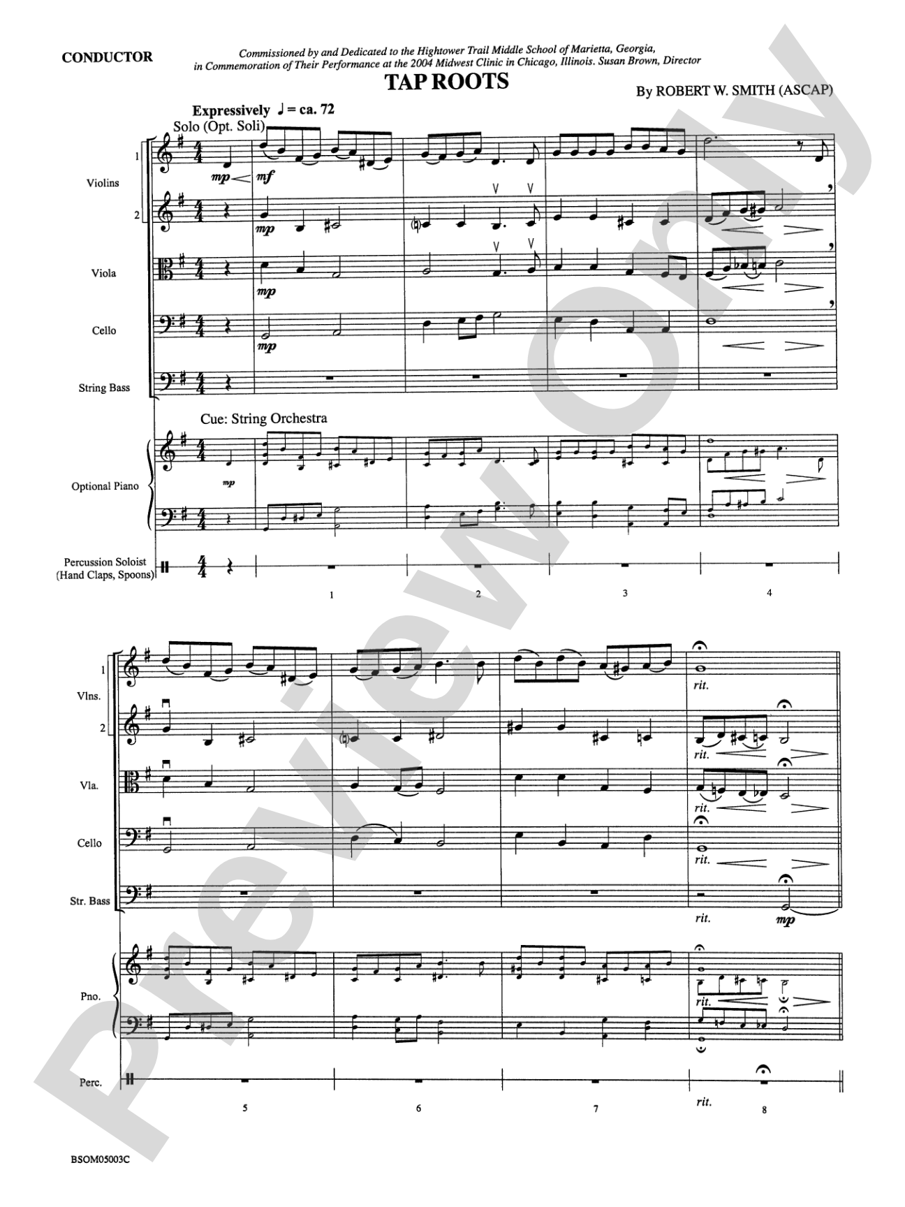 Tap Roots: String Orchestra Conductor Score & Parts