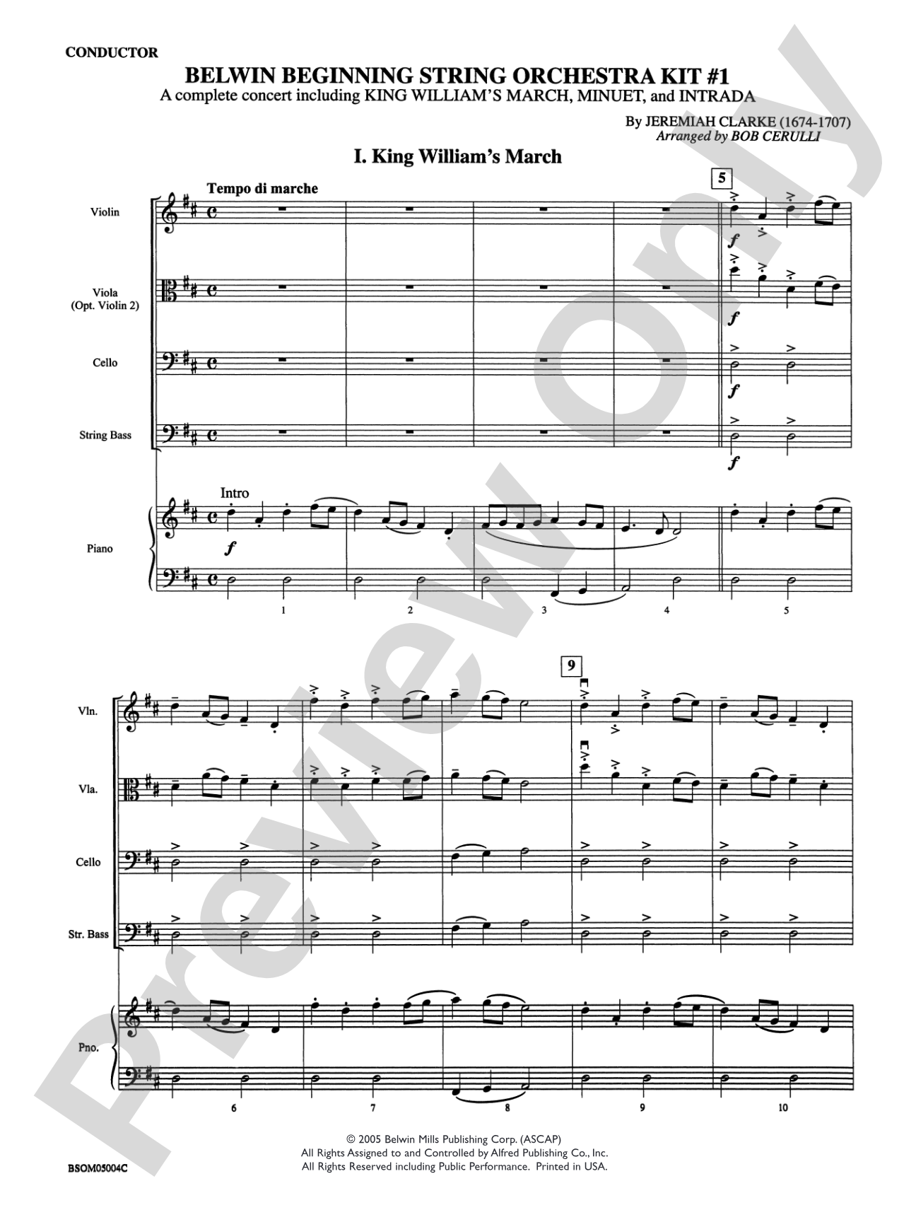 Belwin Beginning String Orchestra Kit #1: String Orchestra Conductor Score & Parts