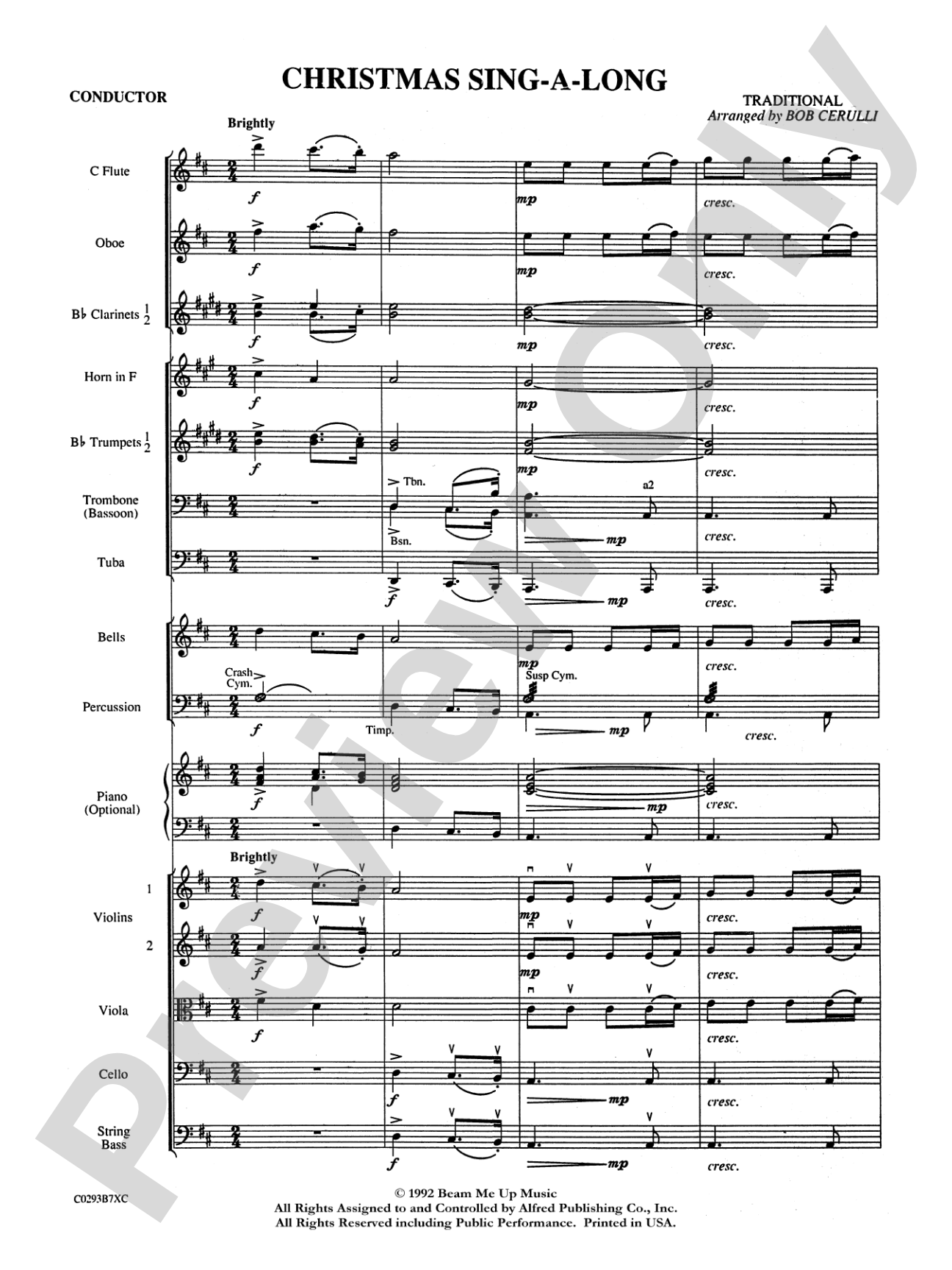 Christmas Sing-a-Long: Full Orchestra Conductor Score & Parts