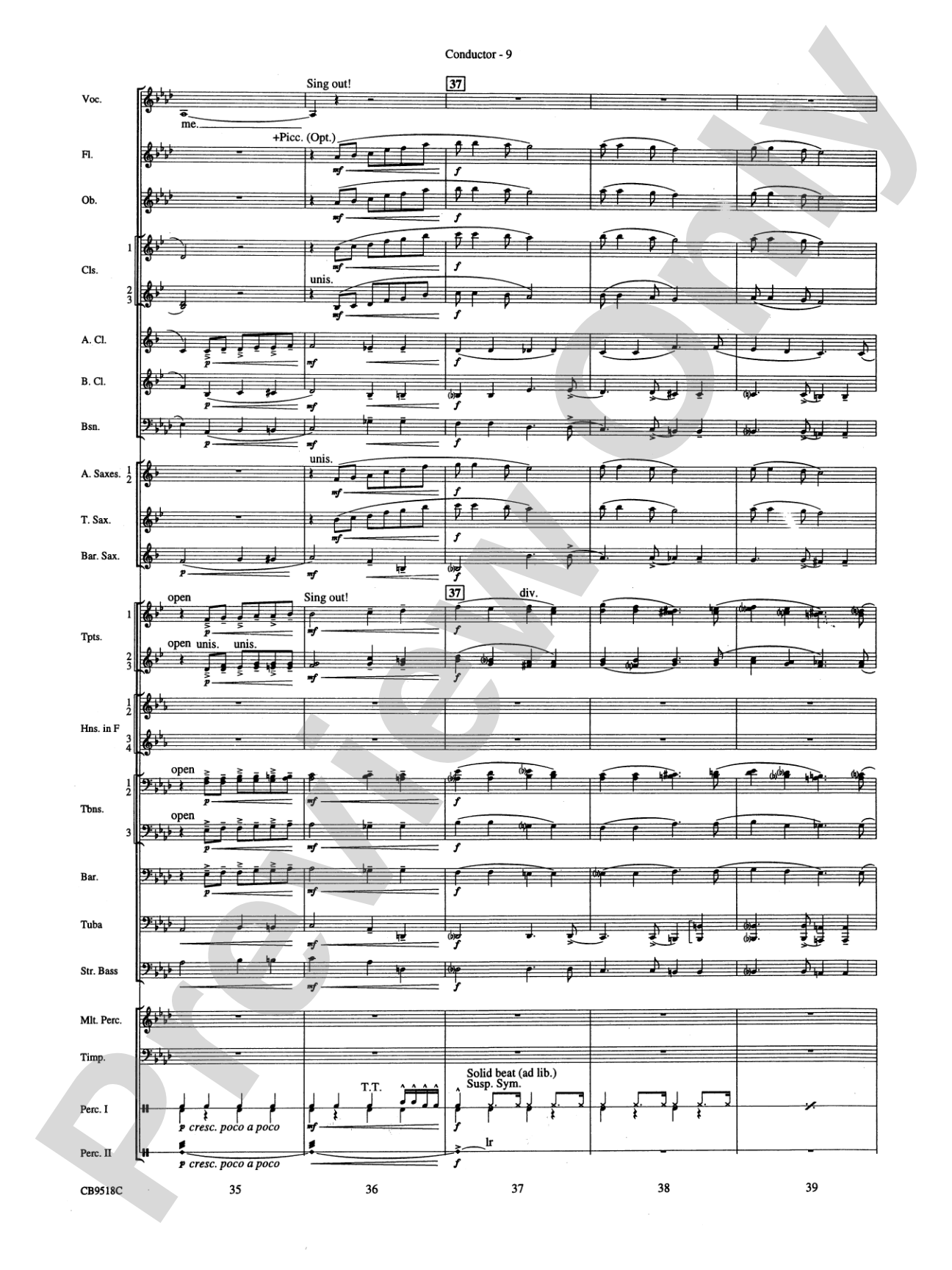 Someone to Watch Over Me: Concert Band Conductor Score & Parts