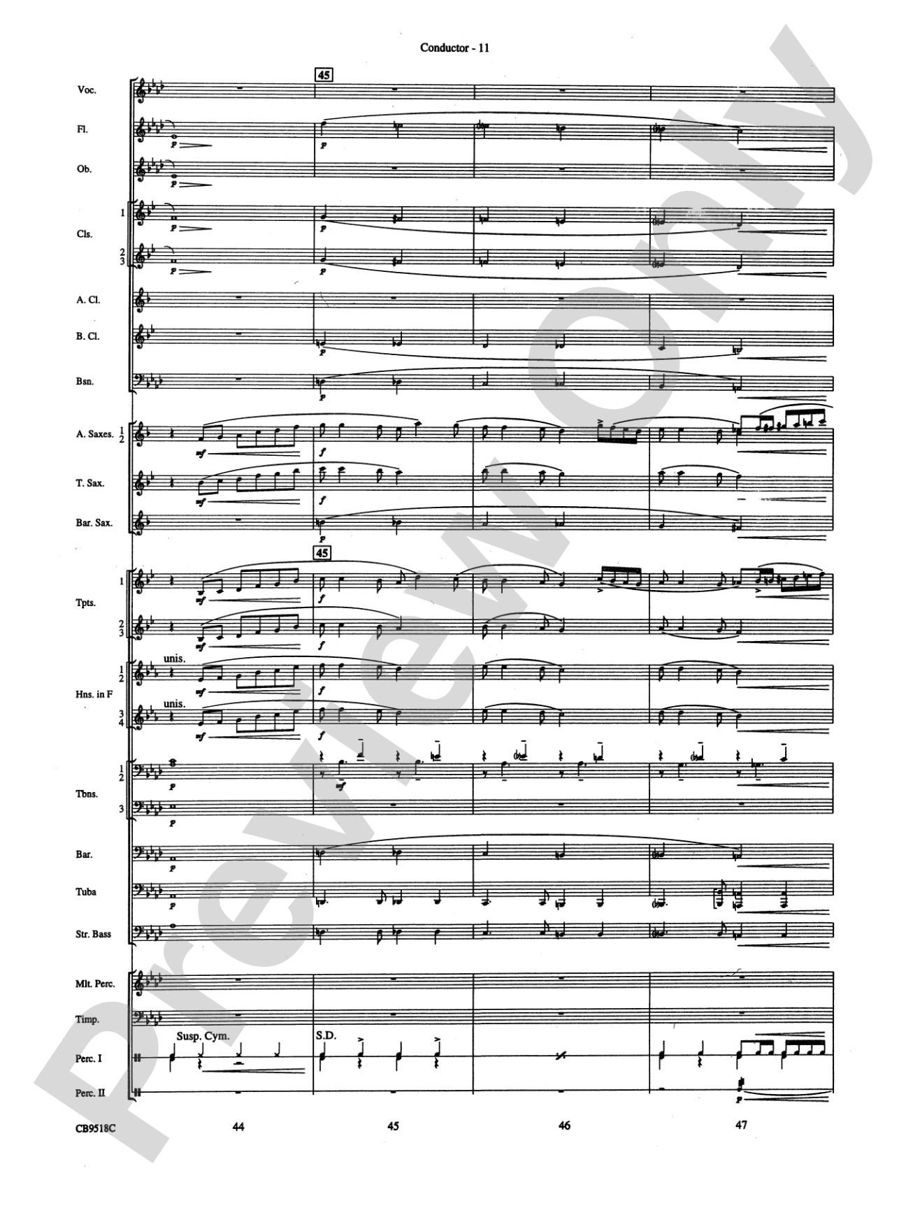 Someone to Watch Over Me: Concert Band Conductor Score & Parts