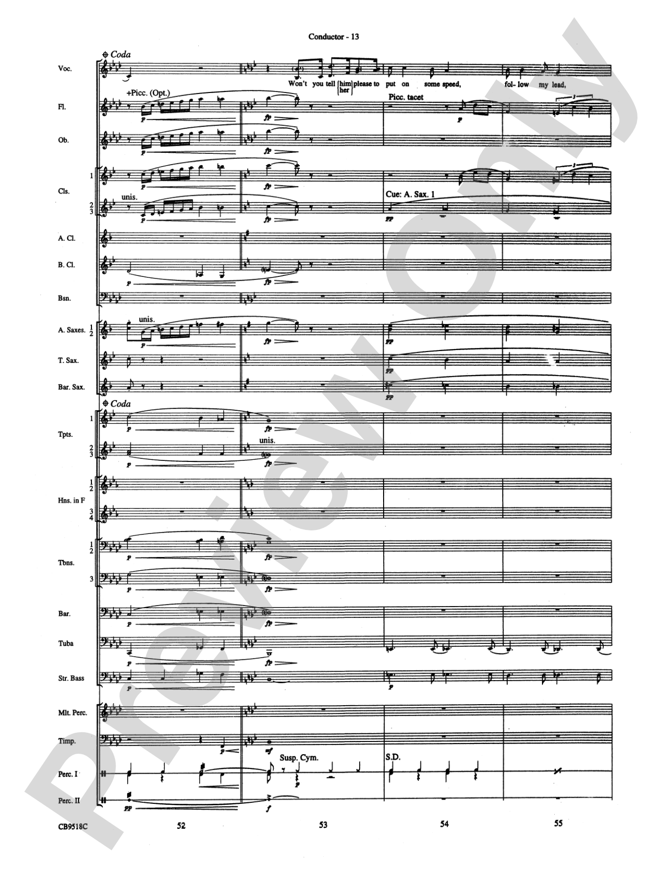 Someone to Watch Over Me: Concert Band Conductor Score & Parts