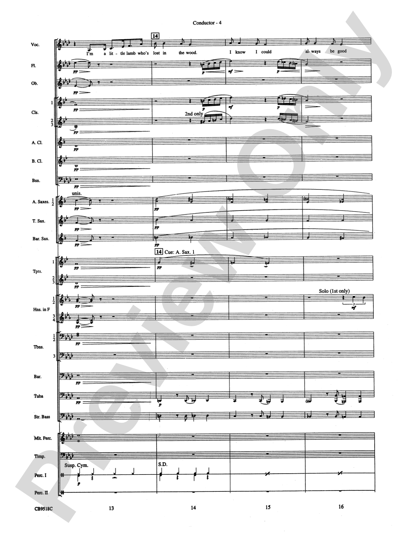 Someone to Watch Over Me: Concert Band Conductor Score & Parts