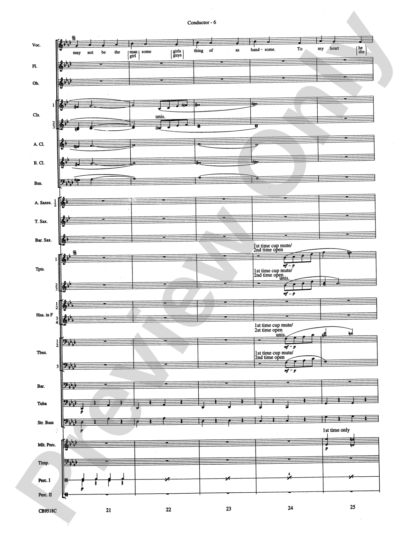 Someone to Watch Over Me: Concert Band Conductor Score & Parts