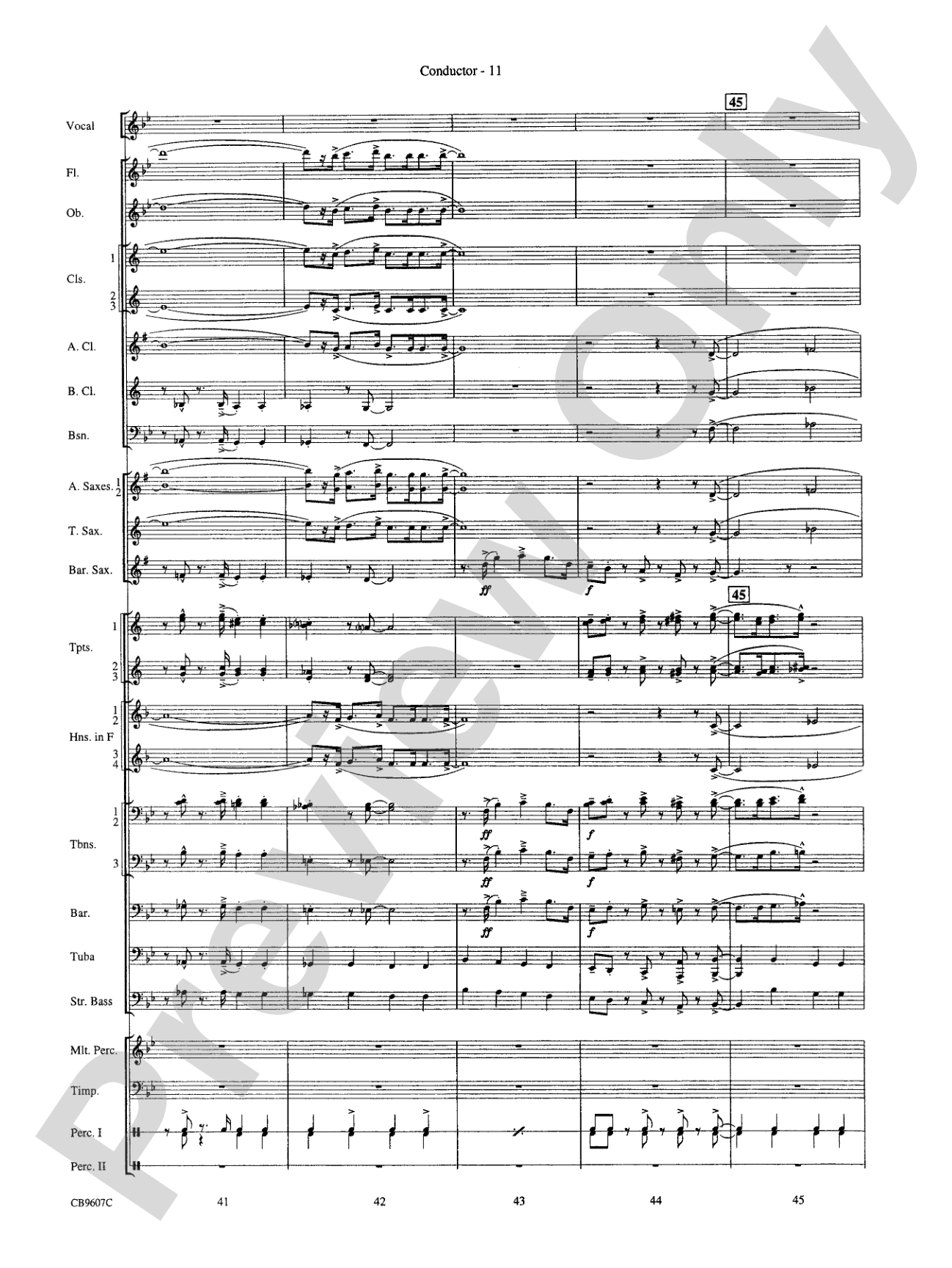 Blue Moon: Concert Band Conductor Score & Parts
