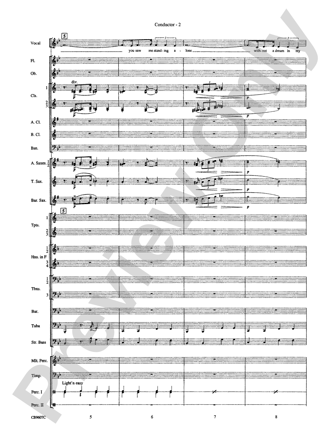 Blue Moon: Concert Band Conductor Score & Parts