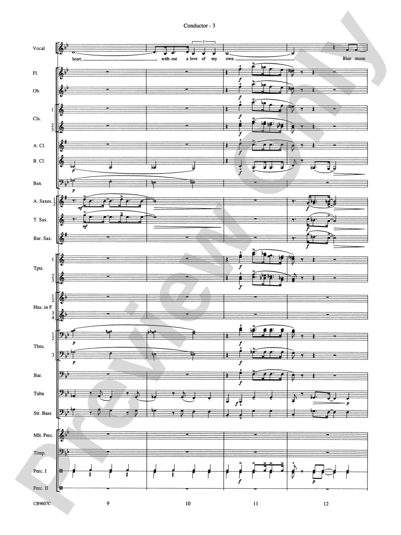 Blue Moon: Concert Band Conductor Score & Parts