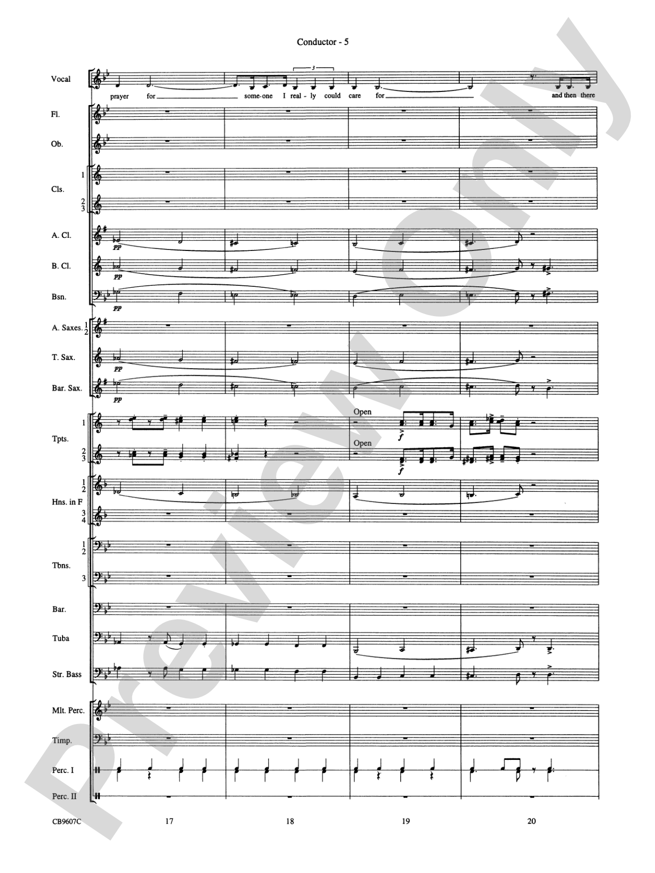 Blue Moon: Concert Band Conductor Score & Parts
