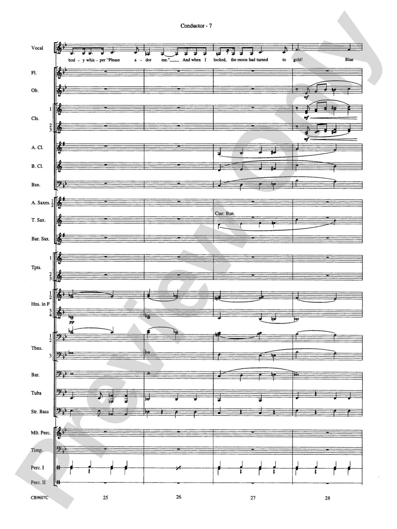 Blue Moon: Concert Band Conductor Score & Parts