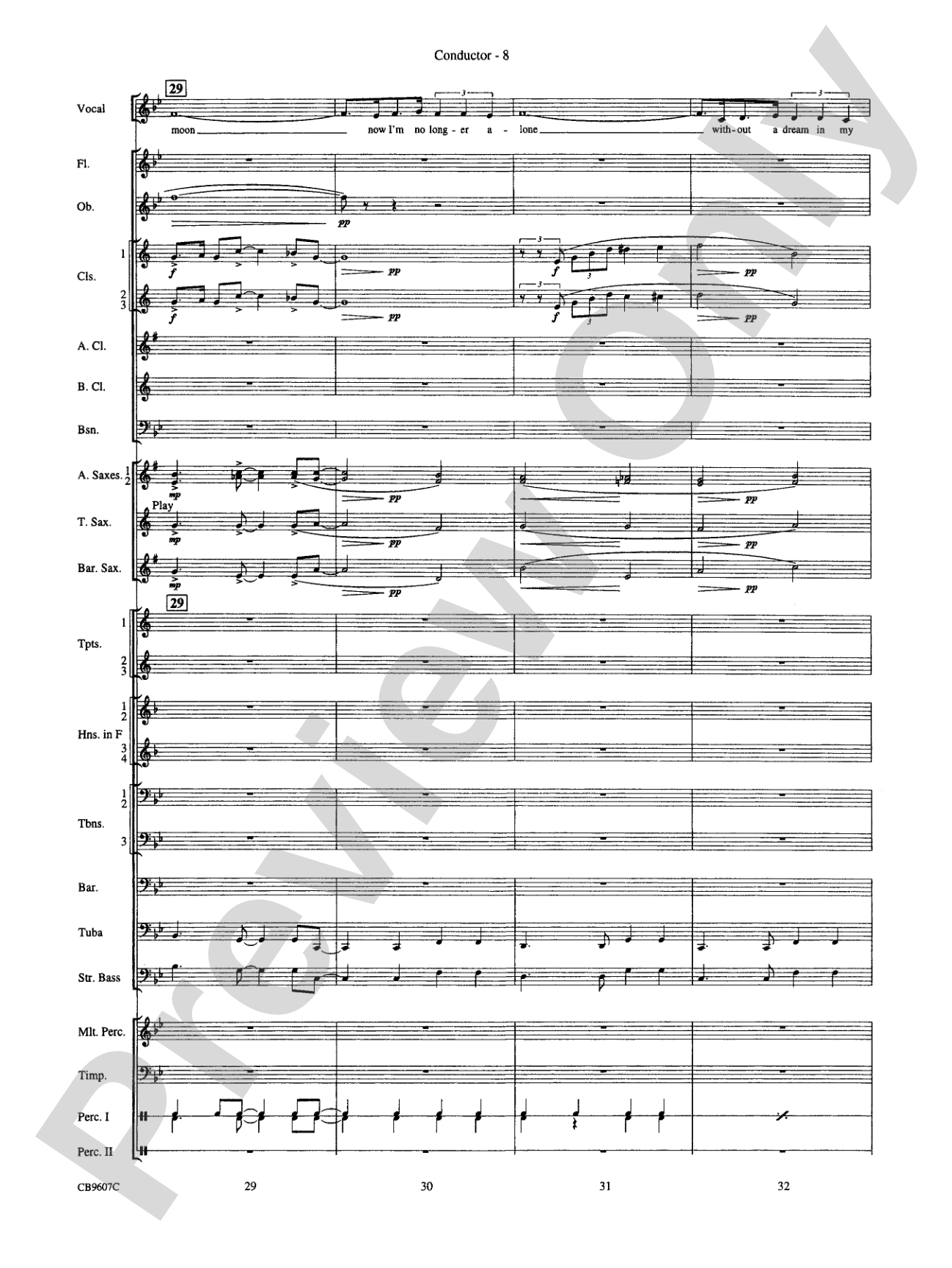 Blue Moon: Concert Band Conductor Score & Parts