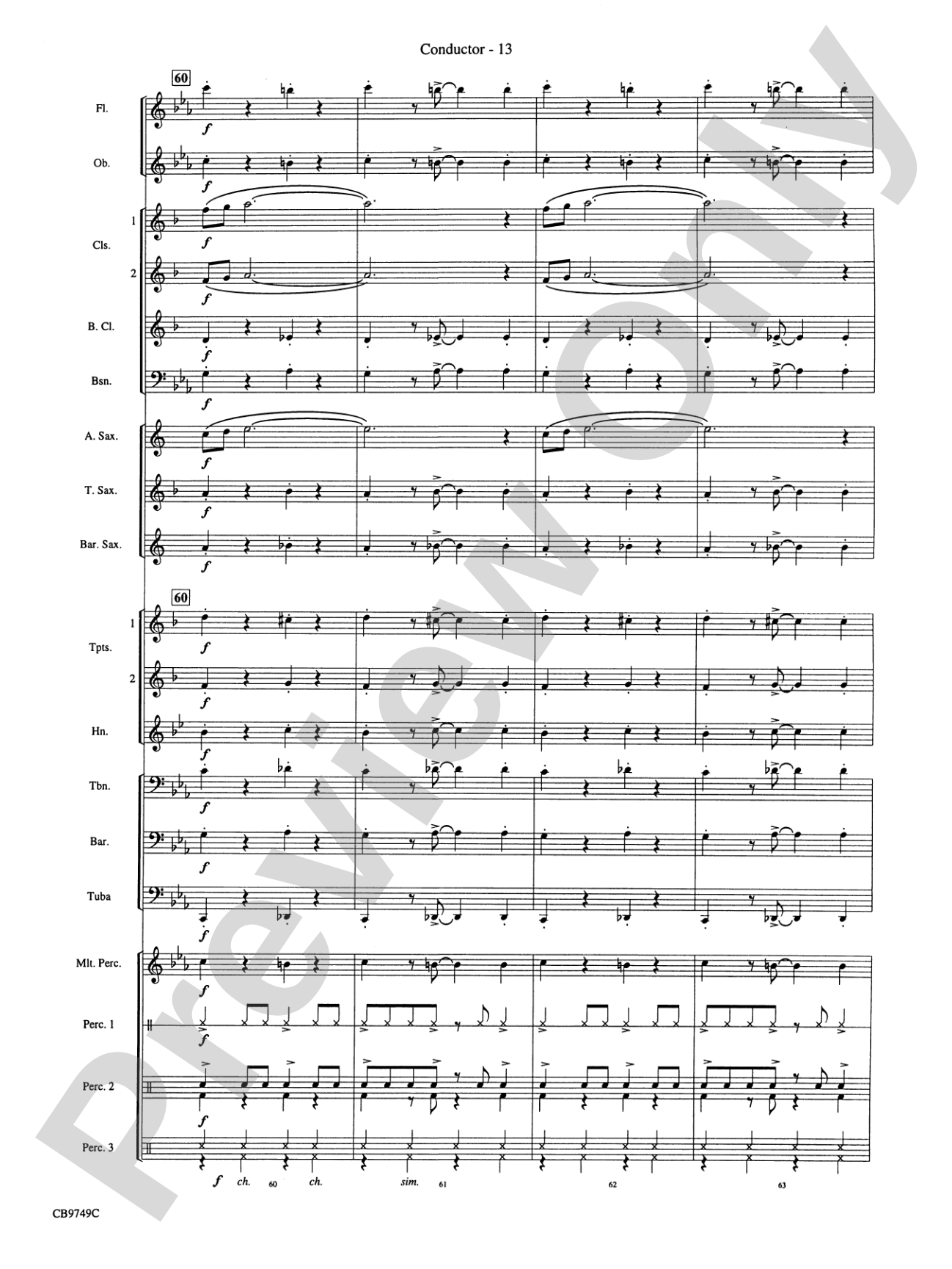 Sing, Sing, Sing (featuring Solo Tom-Tom): Concert Band Conductor Score & Parts