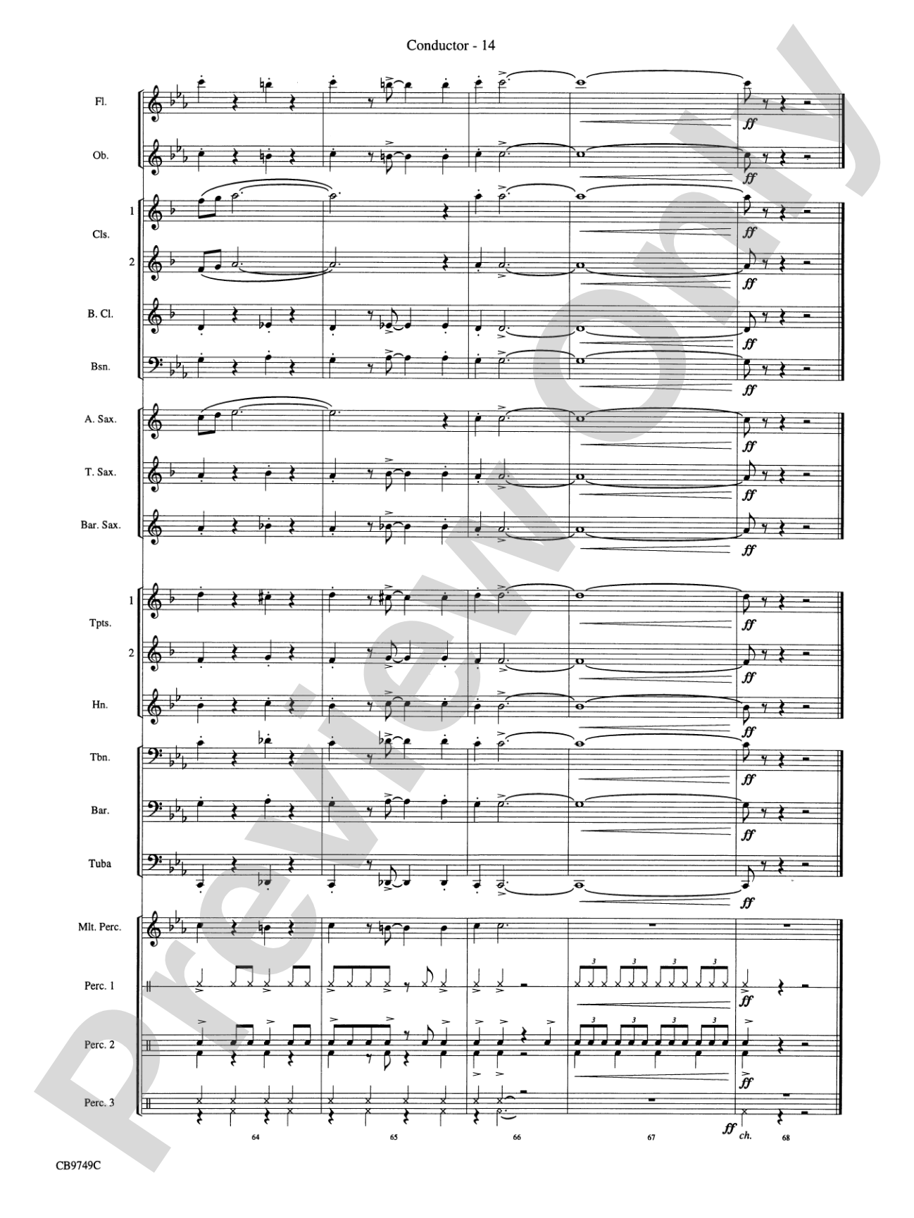 Sing, Sing, Sing (featuring Solo Tom-Tom): Concert Band Conductor Score & Parts