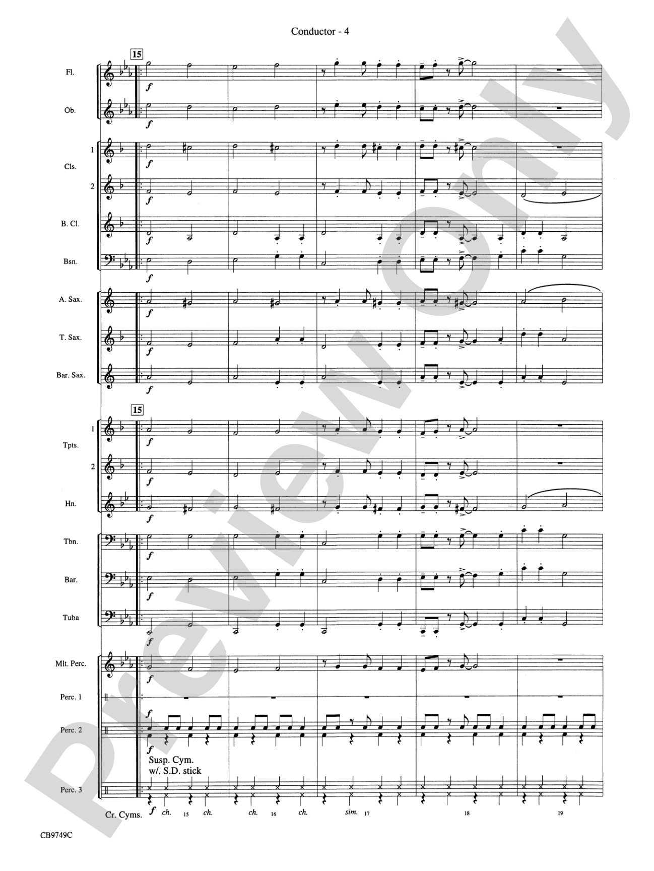 Sing, Sing, Sing (featuring Solo Tom-Tom): Concert Band Conductor Score & Parts