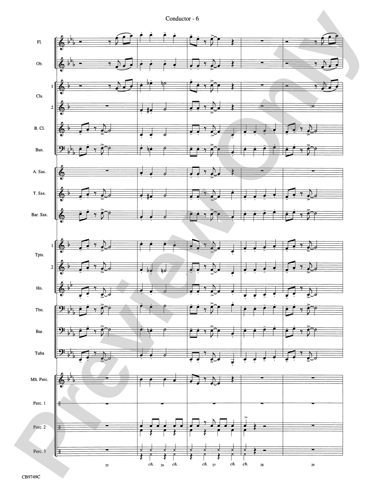 Sing, Sing, Sing (featuring Solo Tom-Tom): Concert Band Conductor Score & Parts