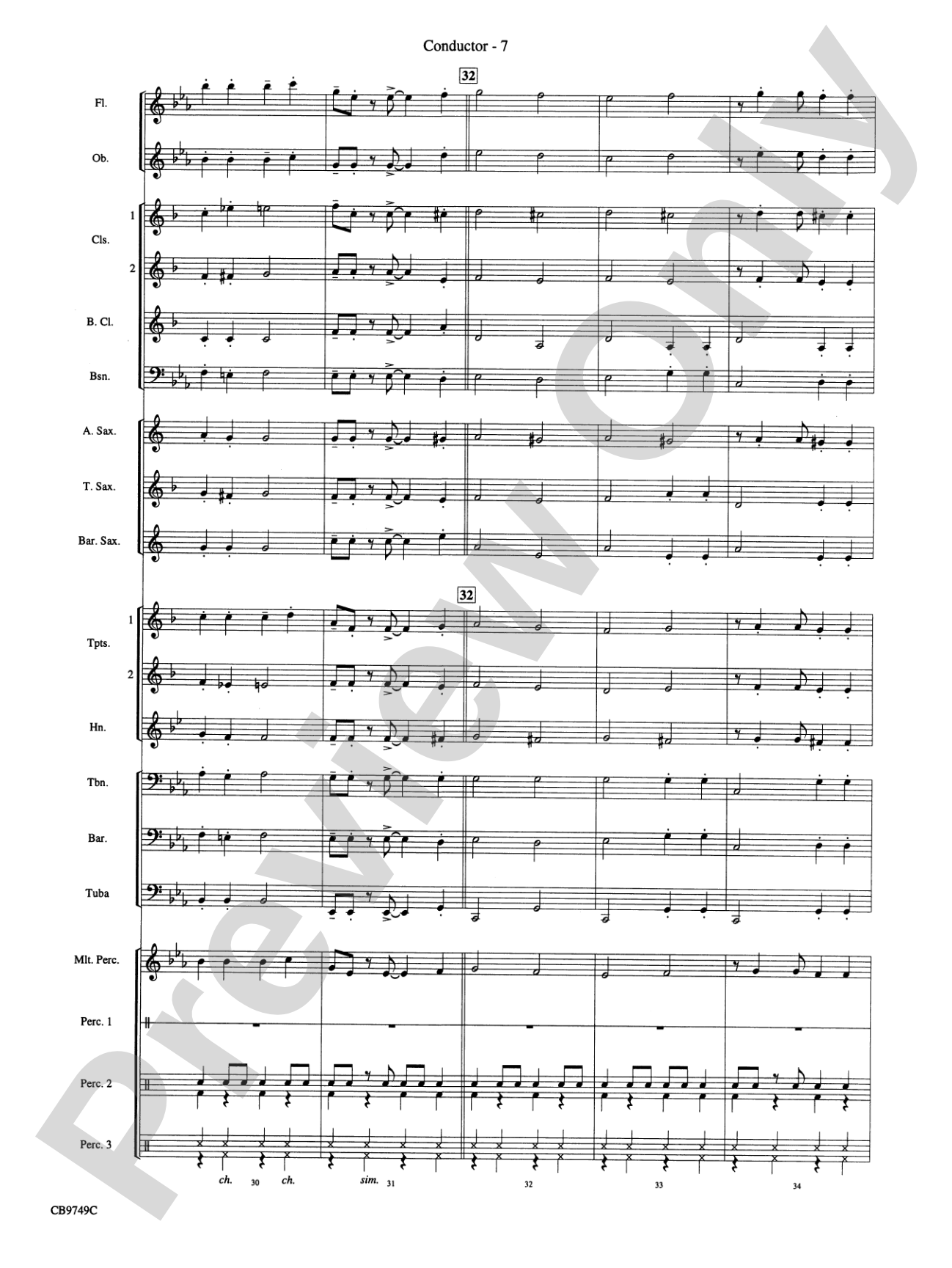 Sing, Sing, Sing (featuring Solo Tom-Tom): Concert Band Conductor Score & Parts