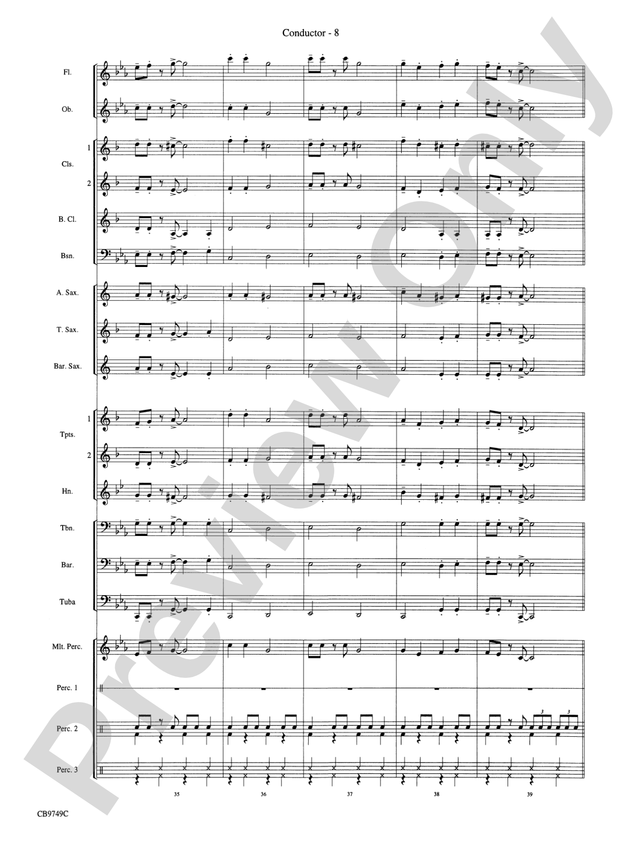 Sing, Sing, Sing (featuring Solo Tom-Tom): Concert Band Conductor Score & Parts